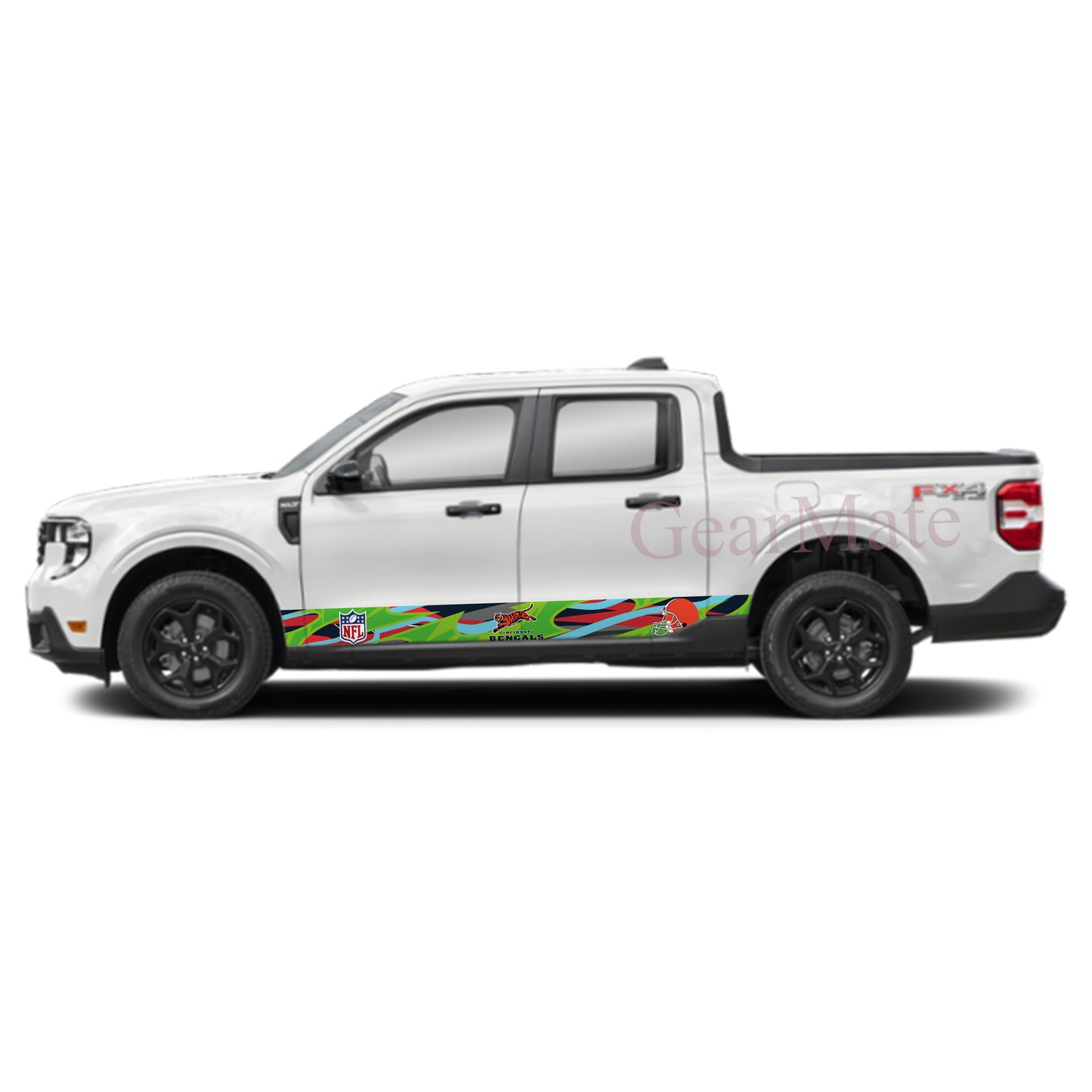 NFL Cincinnati Bengals 1 Rocker Panel Graphic Decal Kit (Left & Right Sides) - High Quality Vinyl for Trucks & SUVs