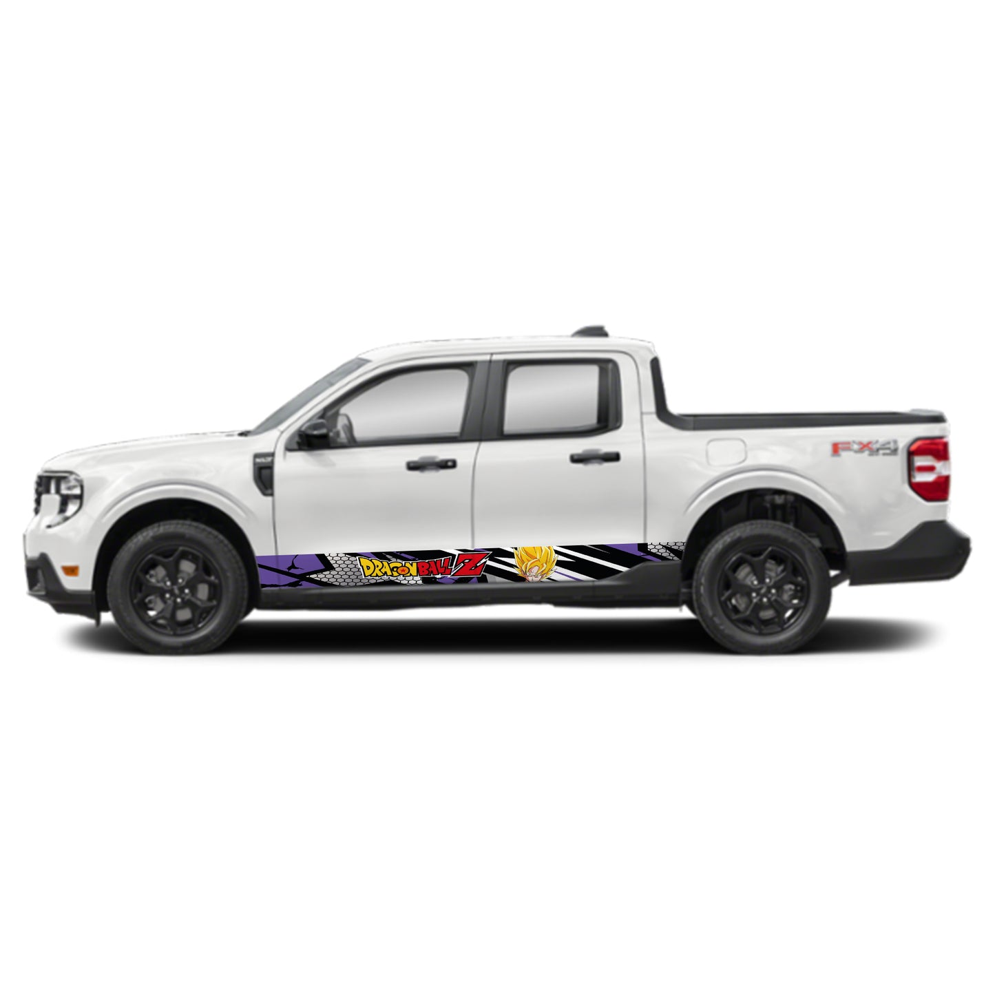 Sport Purple Dragon Ball Z Goku Rocker Panel Graphic Decal Kit (Left & Right Sides) - High Quality Vinyl for Trucks & SUVs