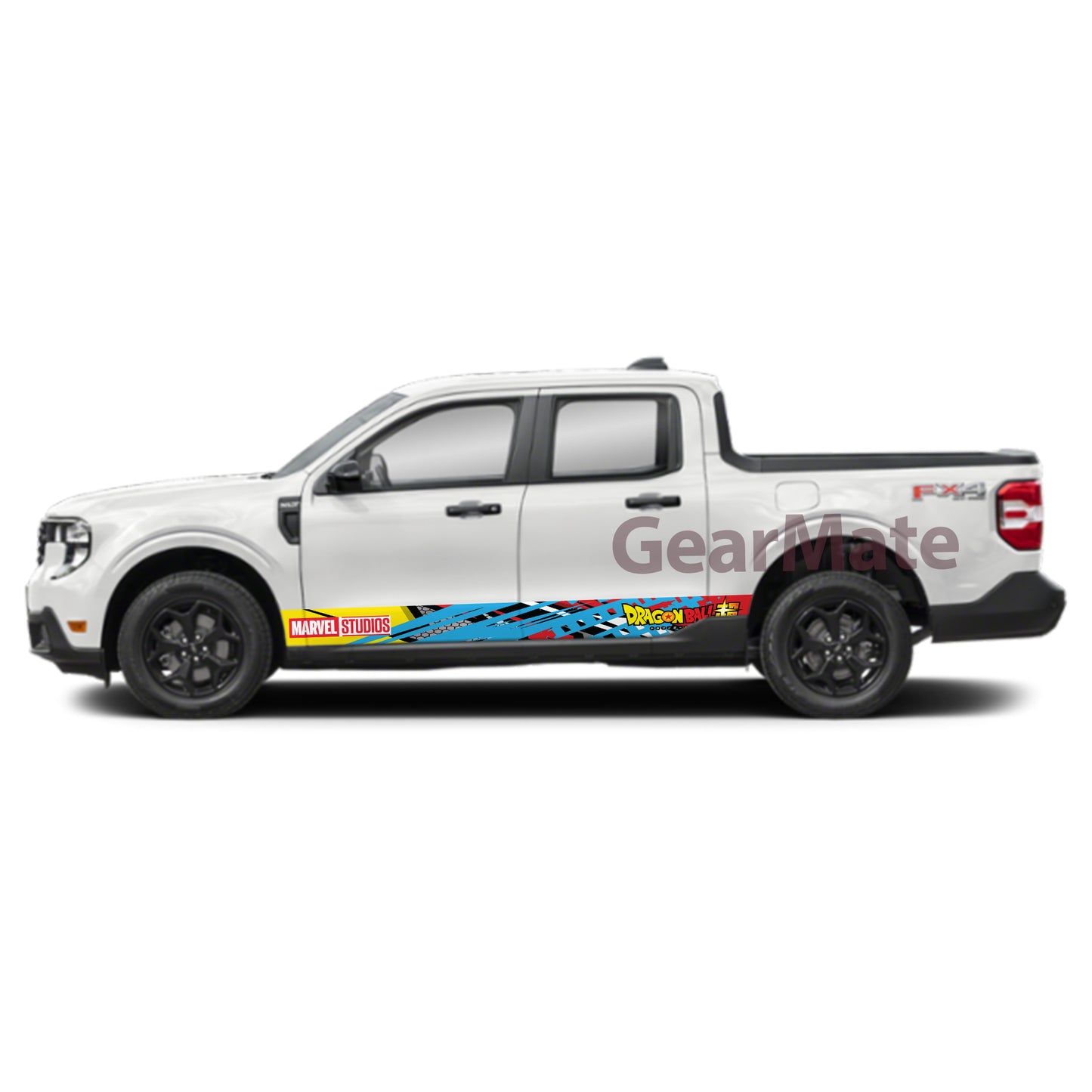 Racing YBR Marvel Dragon Ball Super Rocker Panel Graphic Decal Kit (Left & Right Sides) - High Quality Vinyl for Trucks & SUVs