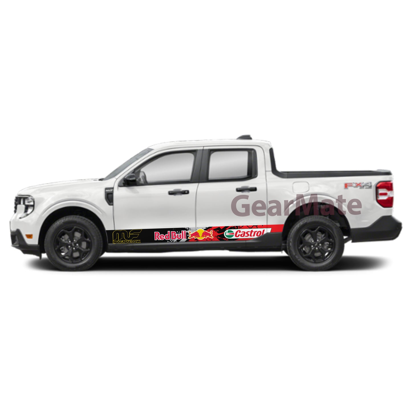 Racing Redbull Magnaflow Rocker Panel Graphic Decal Kit (Left & Right Sides) - High Quality Vinyl for Trucks & SUVs