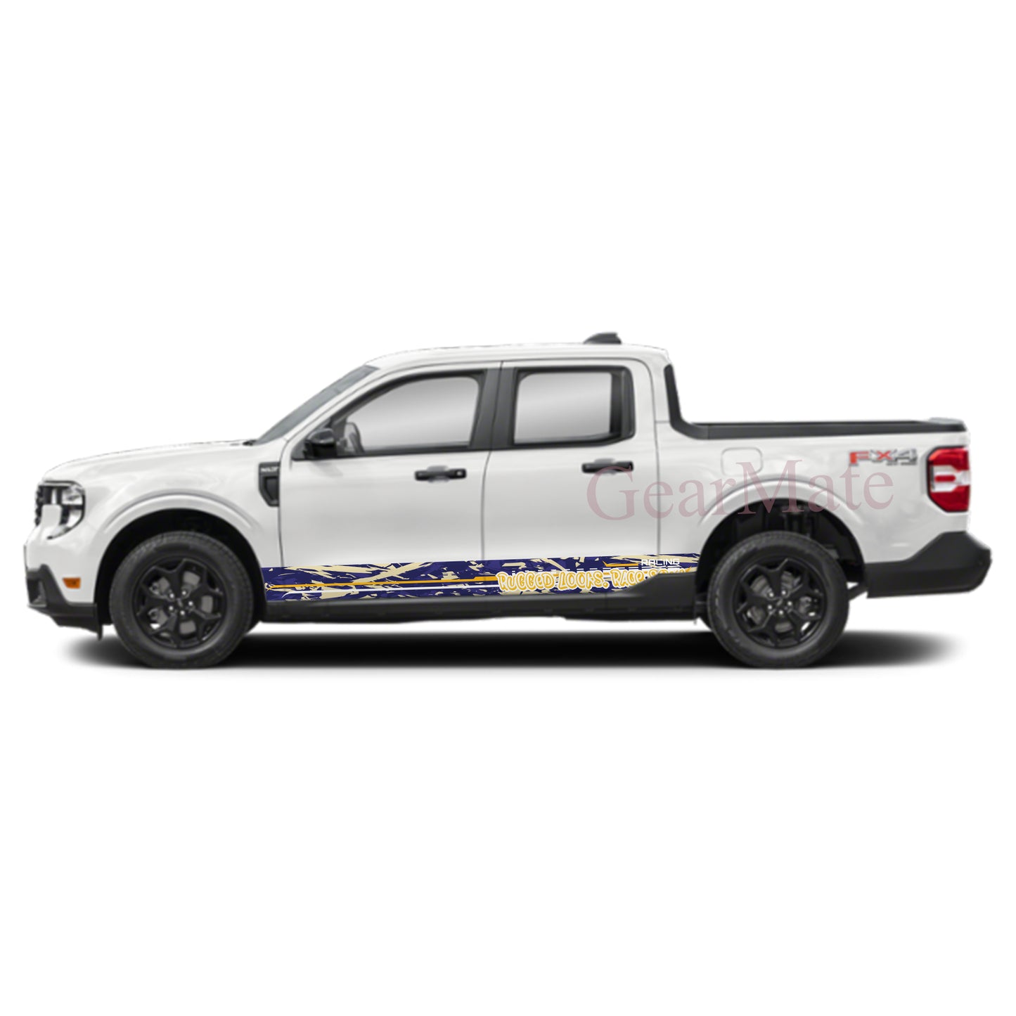 Rugged Looks Race Soul Rocker Panel Graphic Decal Kit (Left & Right Sides) - High Quality Vinyl for Trucks & SUVs