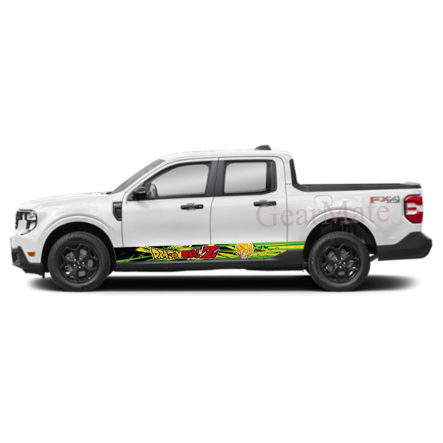 Green Yellow Dragon Ball Z Rocker Panel Graphic Decal Kit (Left & Right Sides) - High Quality Vinyl for Trucks & SUVs