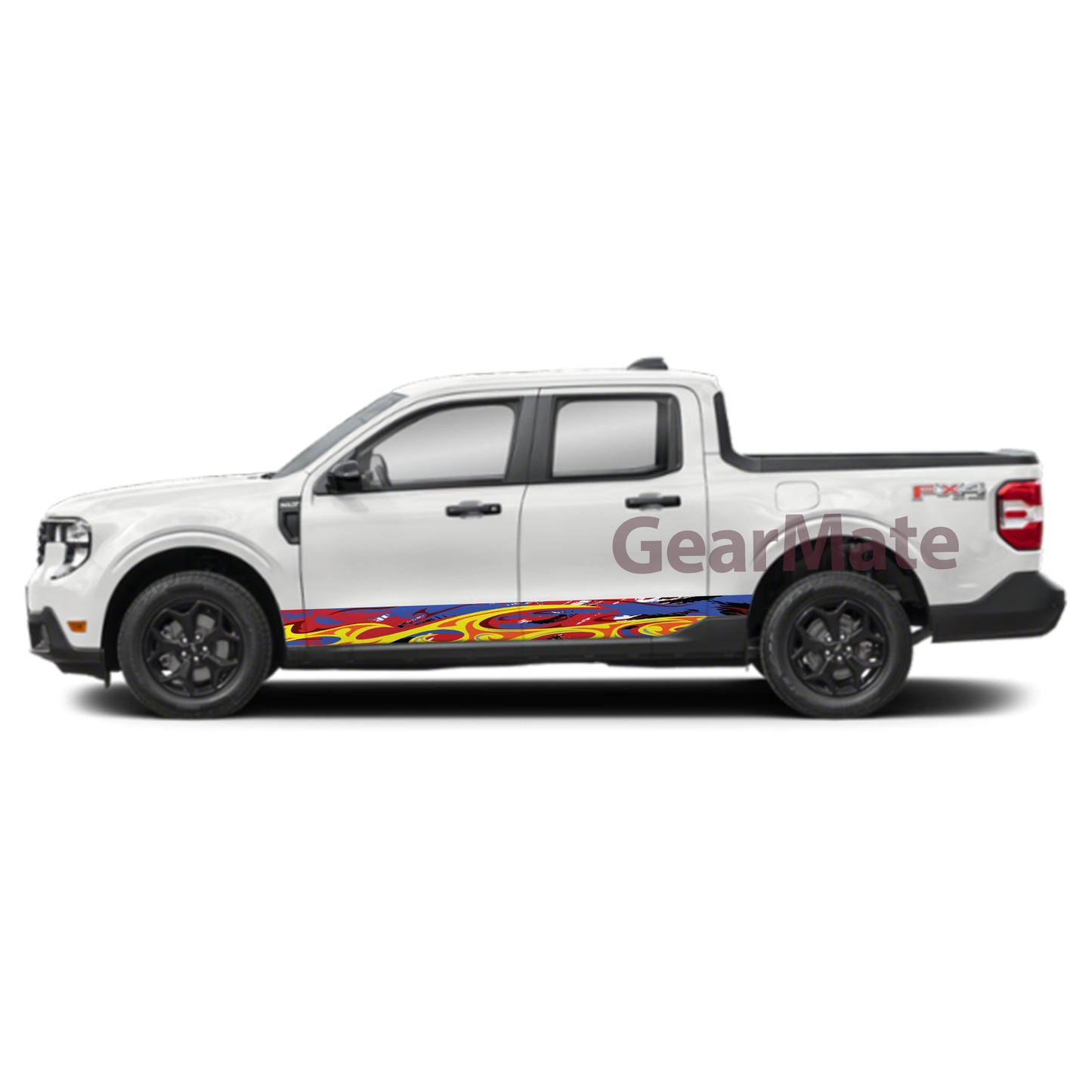 Sport Fire Blue Rocker Panel Graphic Decal Kit (Left & Right Sides) - High Quality Vinyl for Trucks & SUVs