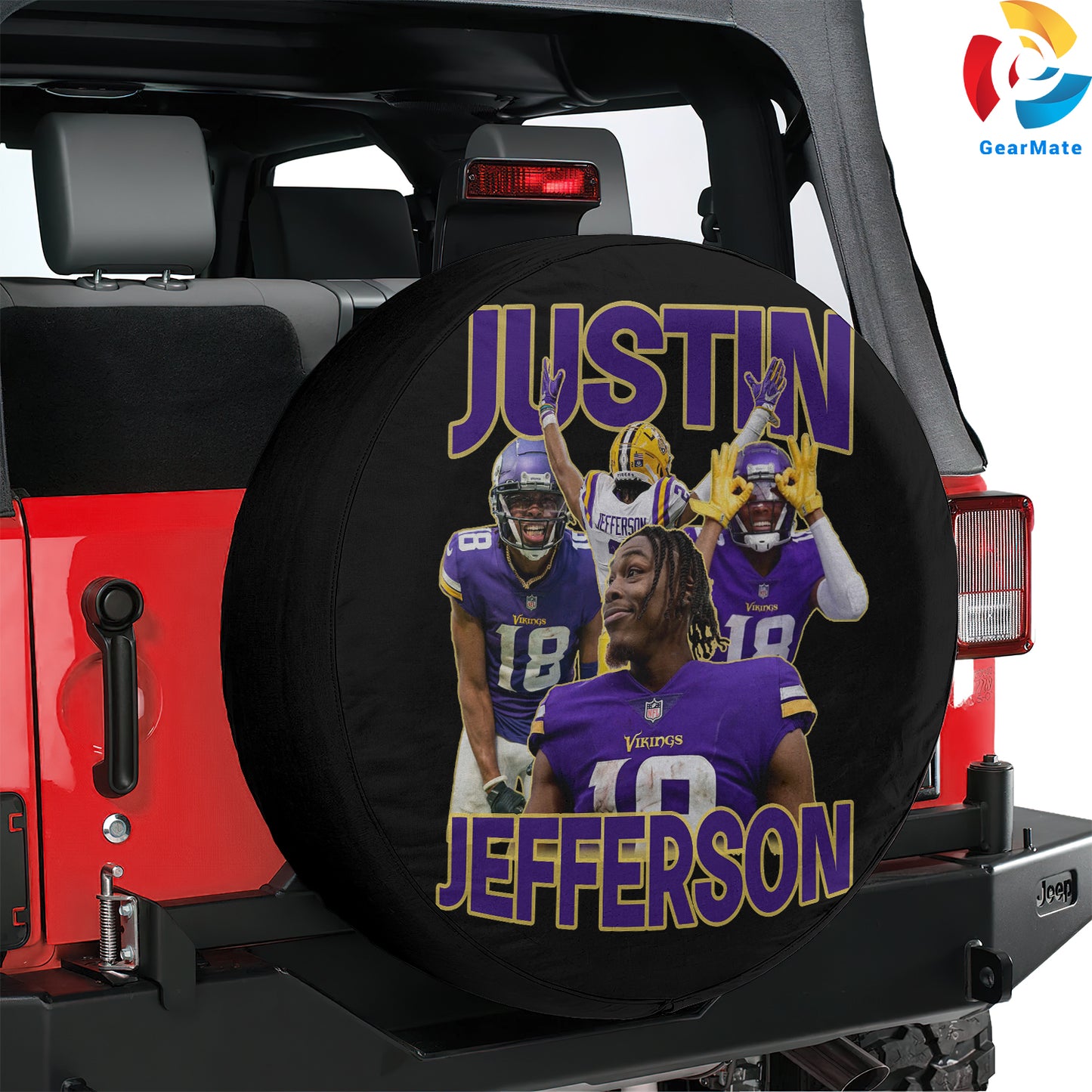 Justin Jefferson Spare Tire Cover – Premium Waterproof UV Resistant Protector