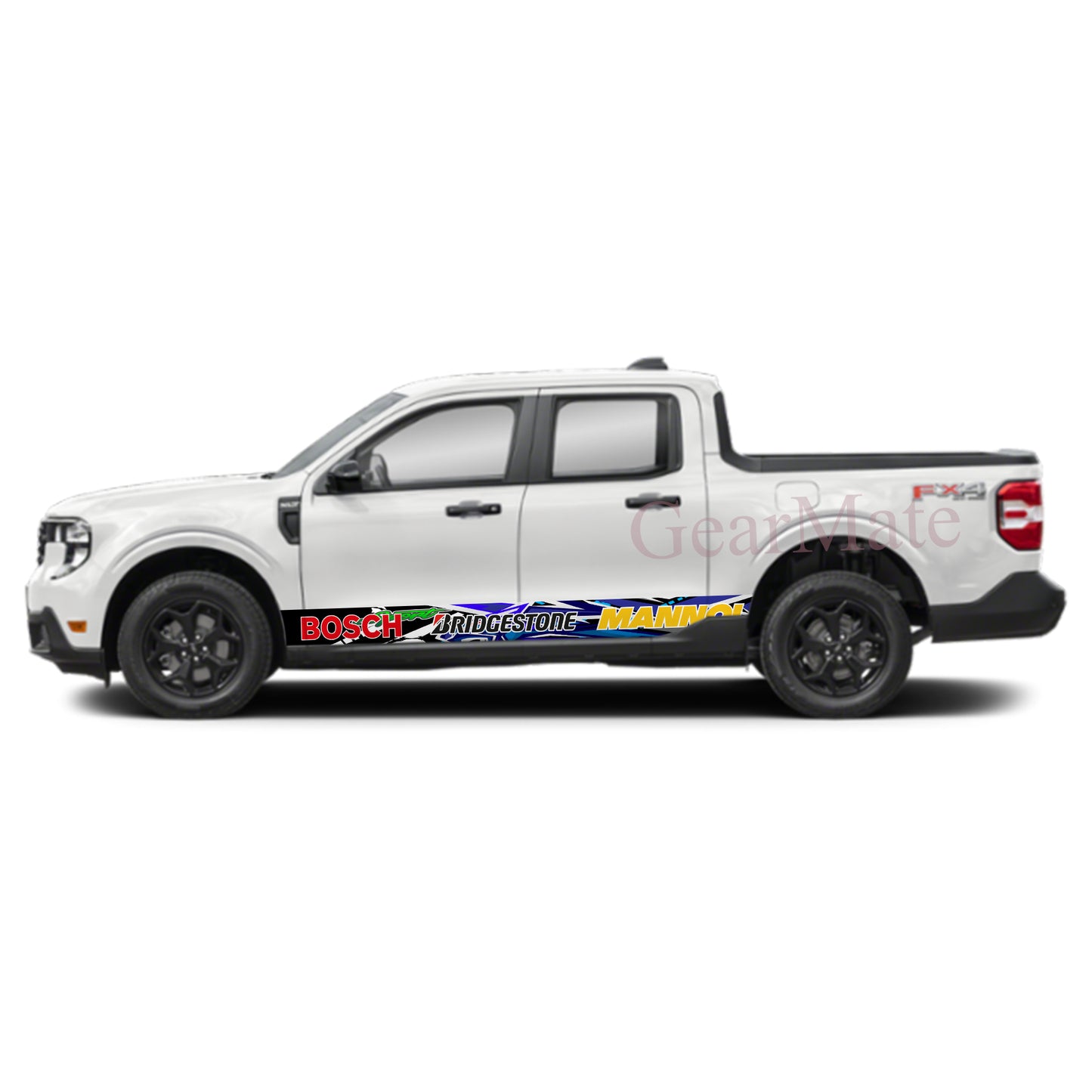Tiger Blue Bridgestone Rocker Panel Graphic Decal Kit (Left & Right Sides) - High Quality Vinyl for Trucks & SUVs