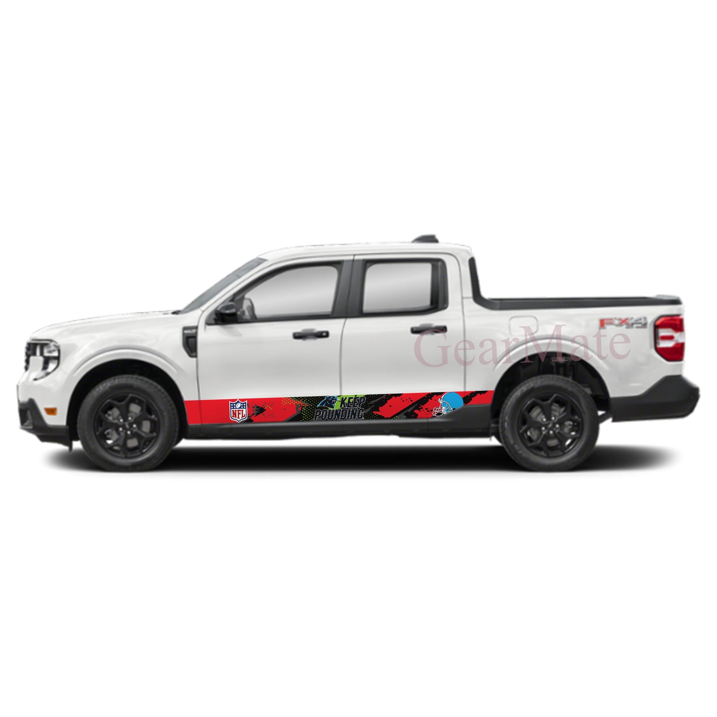 NFL Carolina Panthers Rocker Panel Graphic Decal Kit (Left & Right Sides) - High Quality Vinyl for Trucks & SUVs