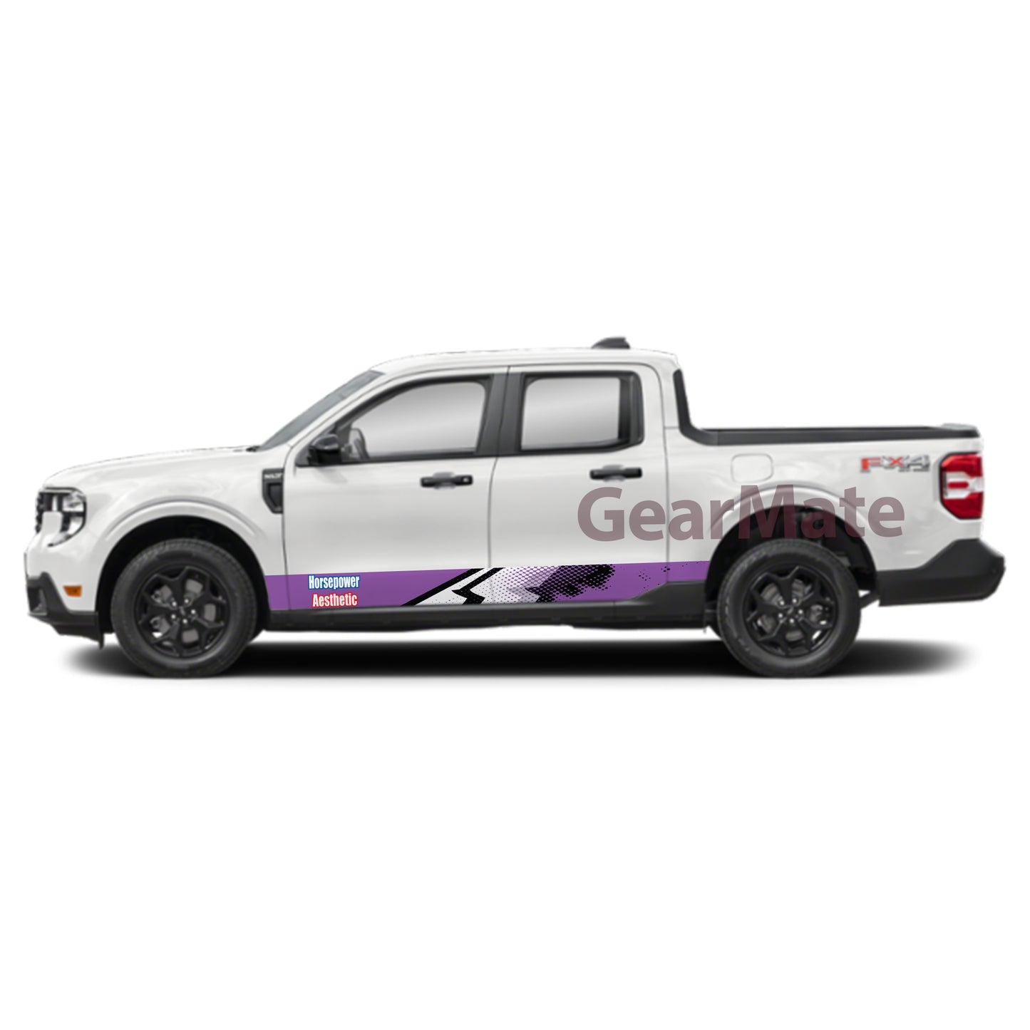 Horsepower Aesthetic Rocker Panel Graphic Decal Kit (Left & Right Sides) - High Quality Vinyl for Trucks & SUVs