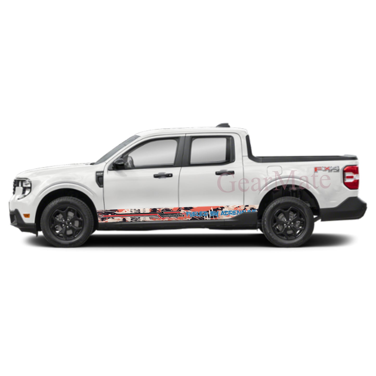 Fueled By Adrenaline Rocker Panel Graphic Decal Kit (Left & Right Sides) - High Quality Vinyl for Trucks & SUVs