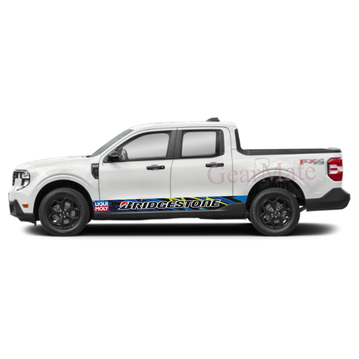 Burn Rubber Fast Bridgestone Rocker Panel Graphic Decal Kit (Left & Right Sides) - High Quality Vinyl for Trucks & SUVs