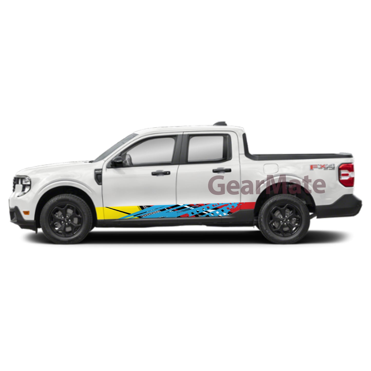 Racing YBR Rocker Panel Graphic Decal Kit (Left & Right Sides) - High Quality Vinyl for Trucks & SUVs