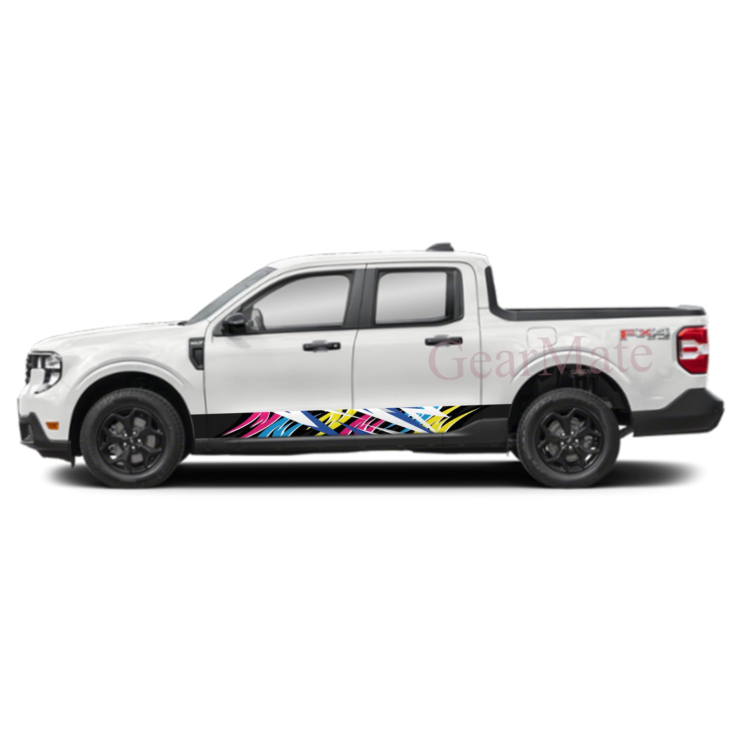 Racing Abstract Rocker Panel Graphic Decal Kit (Left & Right Sides) - High Quality Vinyl for Trucks & SUVs