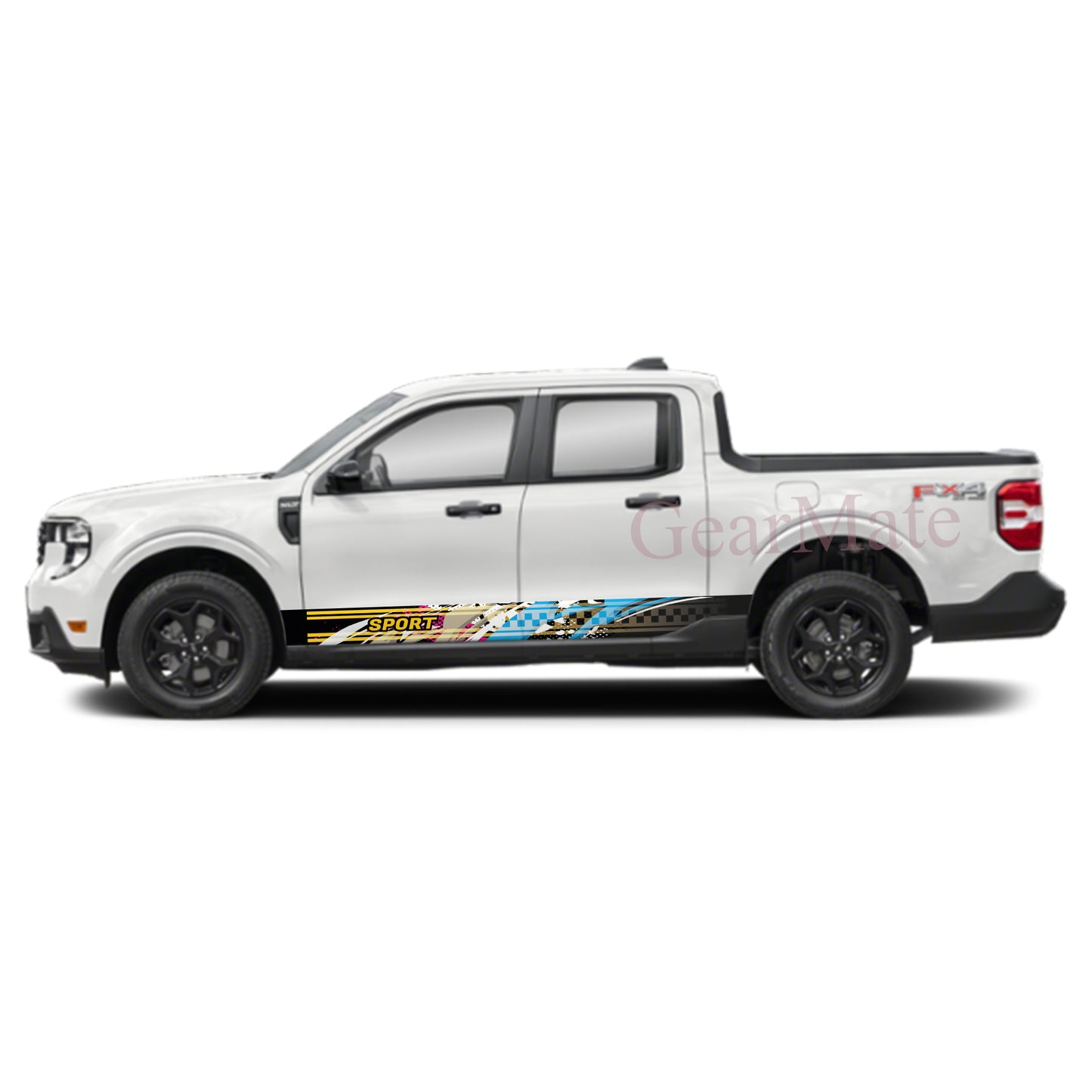 Sport Art Blue Pink Panel Graphic Decal Kit (Left & Right Sides) - High Quality Vinyl for Trucks & SUVs