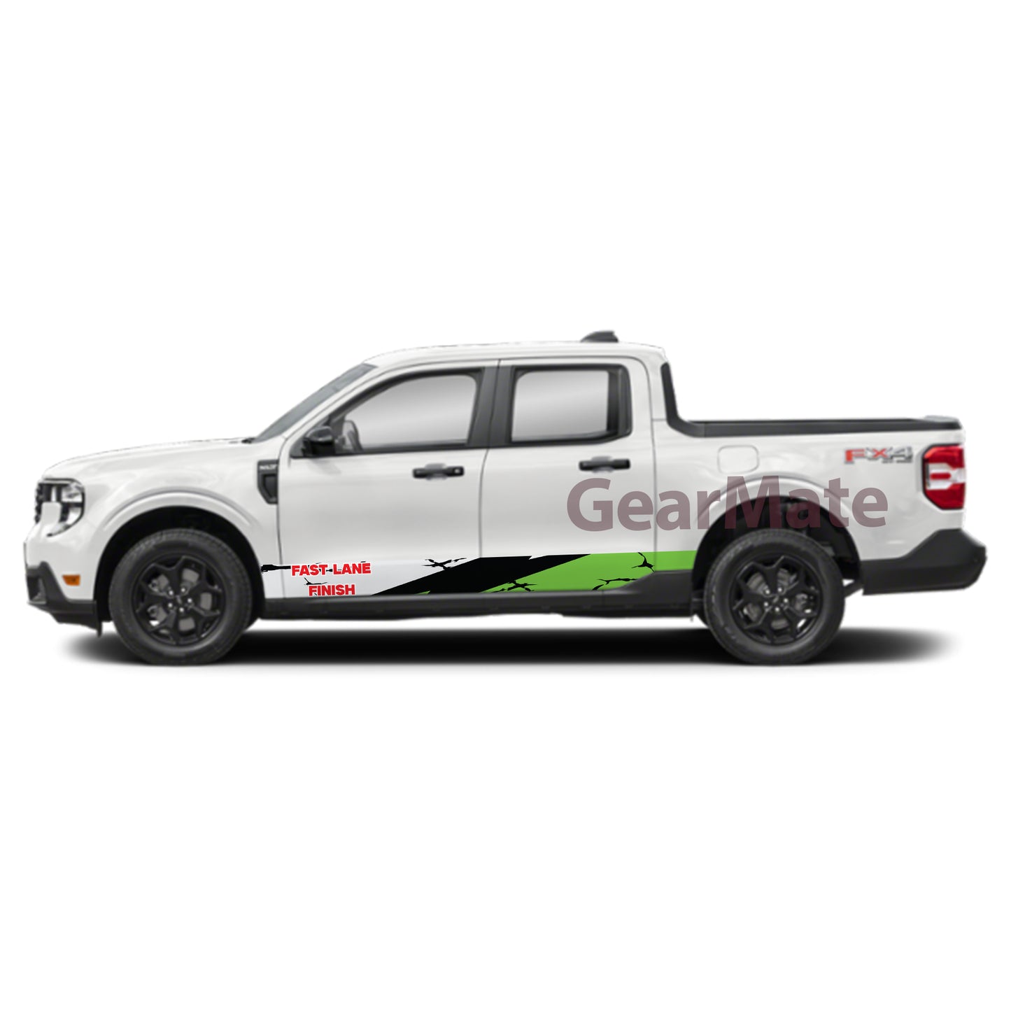 Fast Lane Finish Rocker Panel Graphic Decal Kit (Left & Right Sides) - High Quality Vinyl for Trucks & SUVs