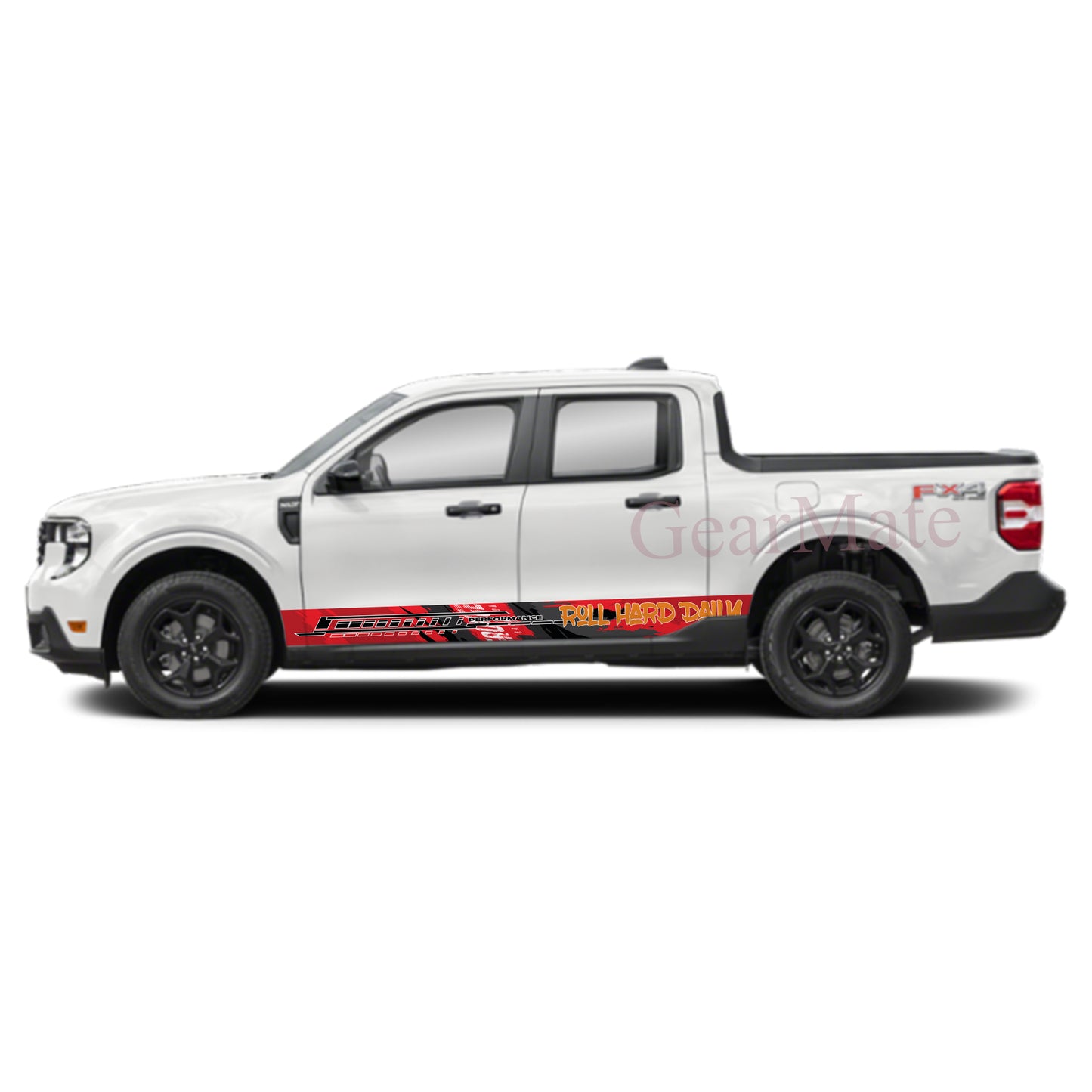 Roll Hard Daily Rocker Panel Graphic Decal Kit (Left & Right Sides) - High Quality Vinyl for Trucks & SUVs