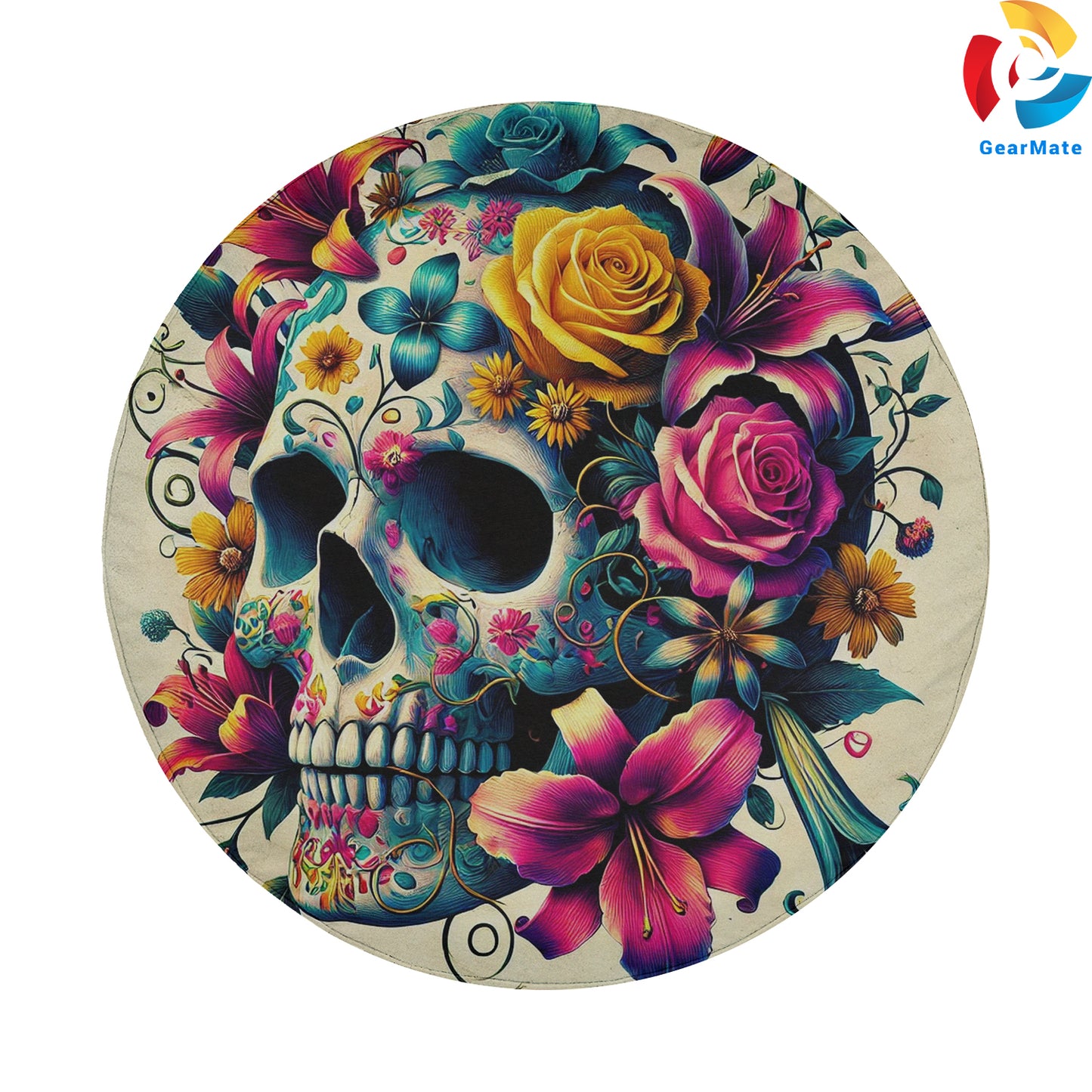 Floral Skull Spare Tire Cover – Premium Waterproof UV Resistant Protector