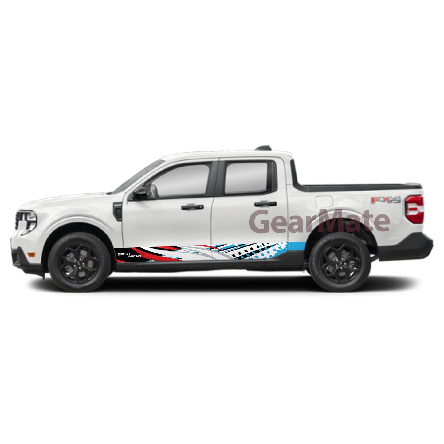 Sport Racing RB Rocker Panel Graphic Decal Kit (Left & Right Sides) - High Quality Vinyl for Trucks & SUVs