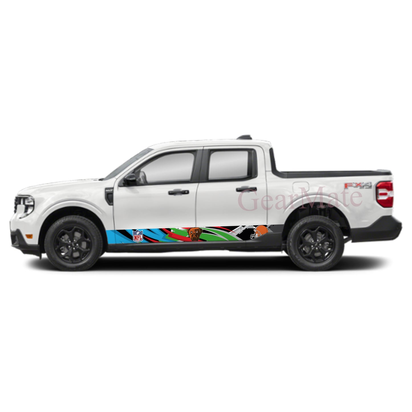 NFL Cleveland Browns Rocker Panel Graphic Decal Kit (Left & Right Sides) - High Quality Vinyl for Trucks & SUVs