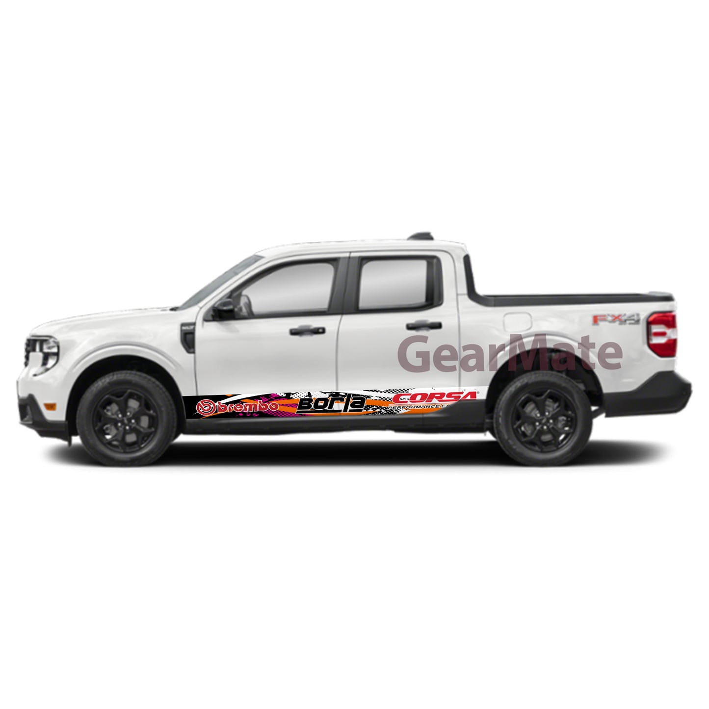 Racing Pink Brembo Rocker Panel Graphic Decal Kit (Left & Right Sides) - High Quality Vinyl for Trucks & SUVs