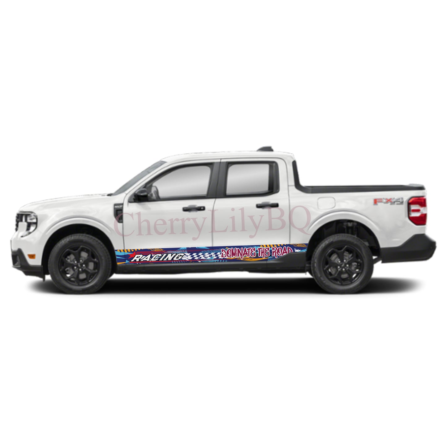 Dominate the Road Rocker Panel Graphic Decal Kit (Left & Right Sides) - High Quality Vinyl for Trucks & SUVs