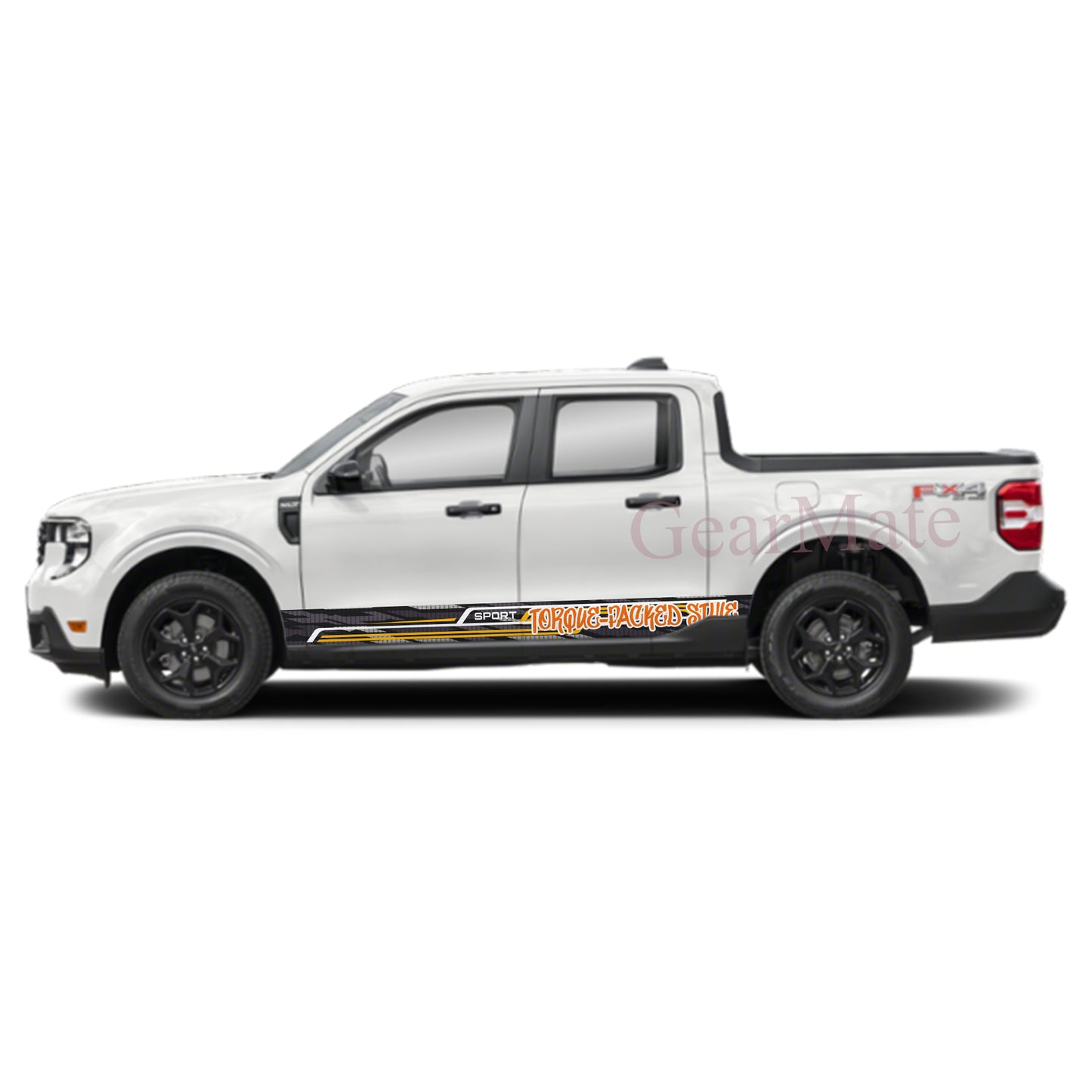 Torque-Packed Style Rocker Panel Graphic Decal Kit (Left & Right Sides) - High Quality Vinyl for Trucks & SUVs