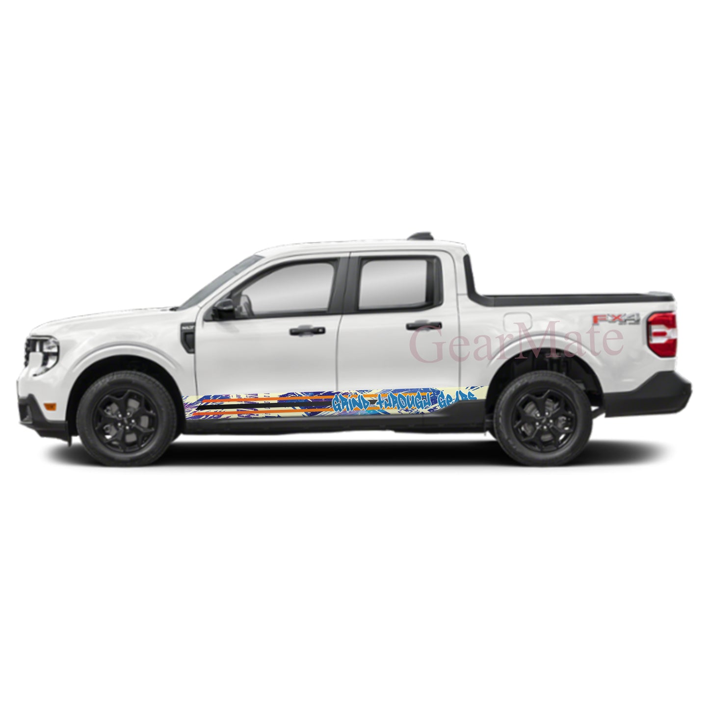 Grind Through Gears Rocker Panel Graphic Decal Kit (Left & Right Sides) - High Quality Vinyl for Trucks & SUVs