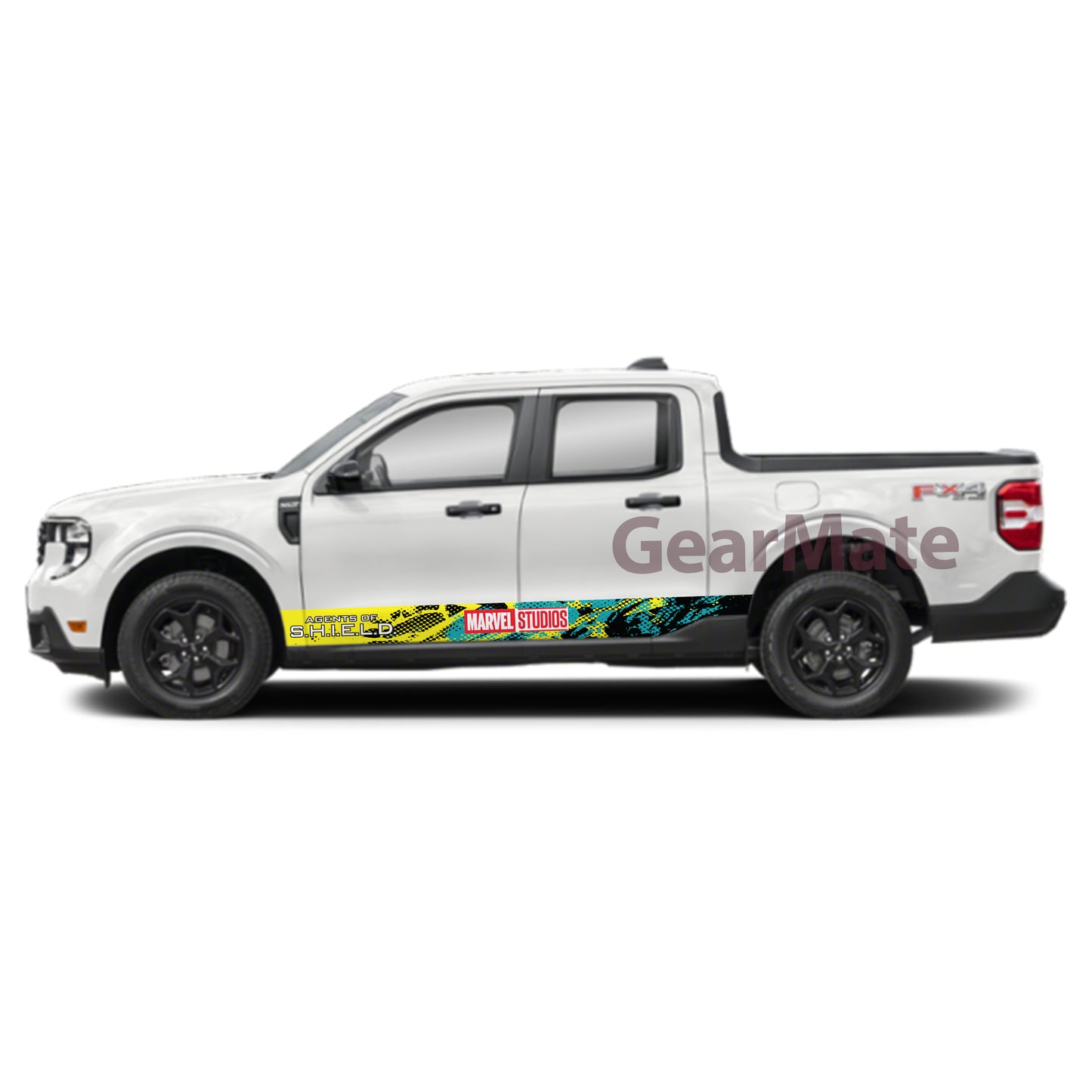 Sport Marvel Agents Of Shield Rocker Panel Graphic Decal Kit (Left & Right Sides) - High Quality Vinyl for Trucks & SUVs