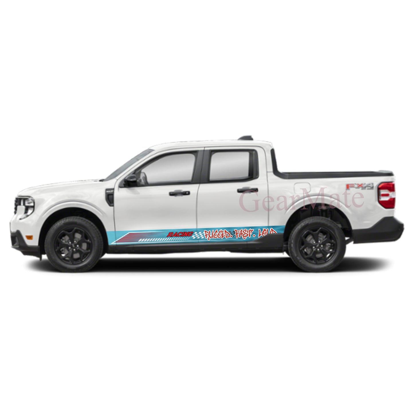 Rugged Fast Loud Rocker Panel Graphic Decal Kit (Left & Right Sides) - High Quality Vinyl for Trucks & SUVs