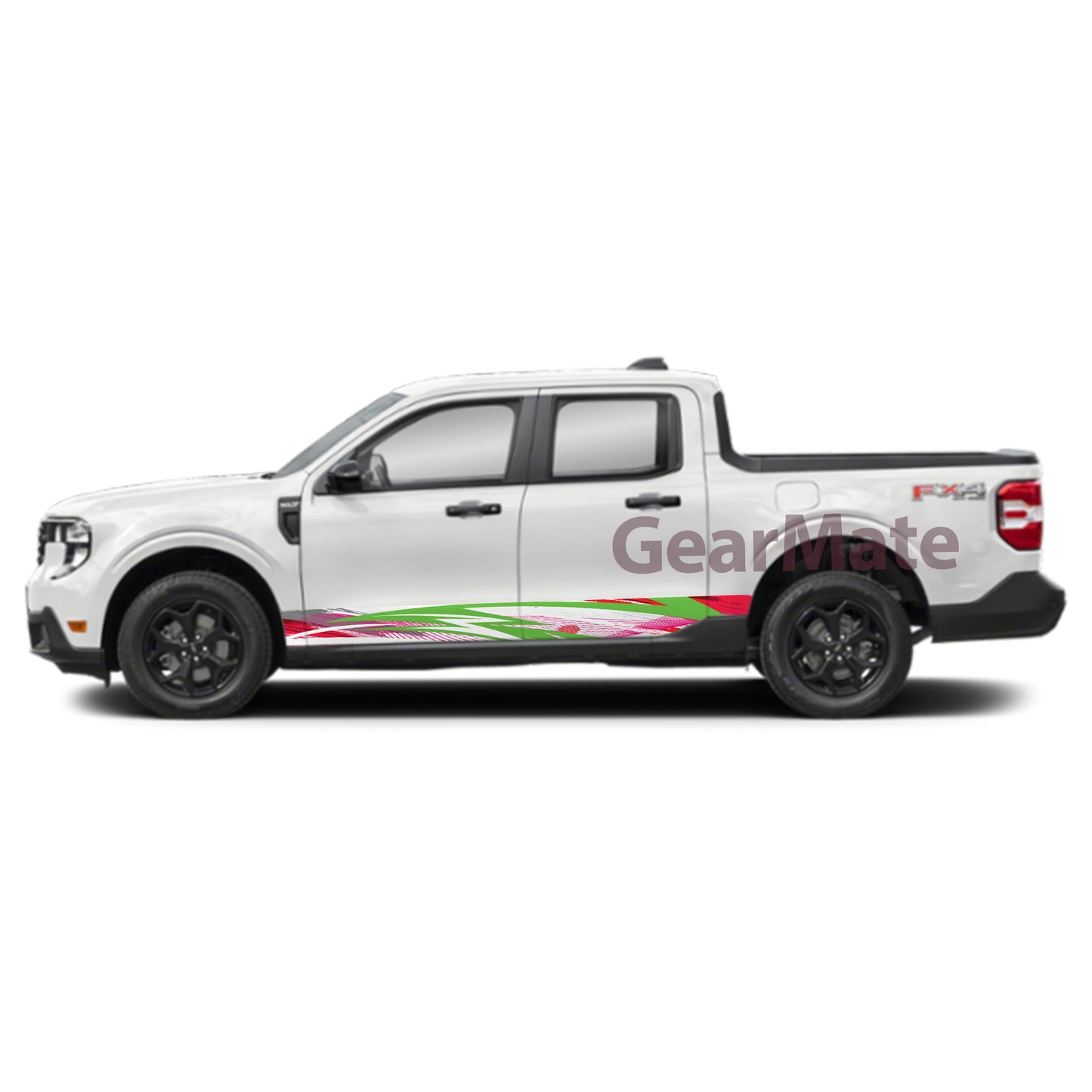 Sport Paint Red Green Rocker Panel Graphic Decal Kit (Left & Right Sides) - High Quality Vinyl for Trucks & SUVs