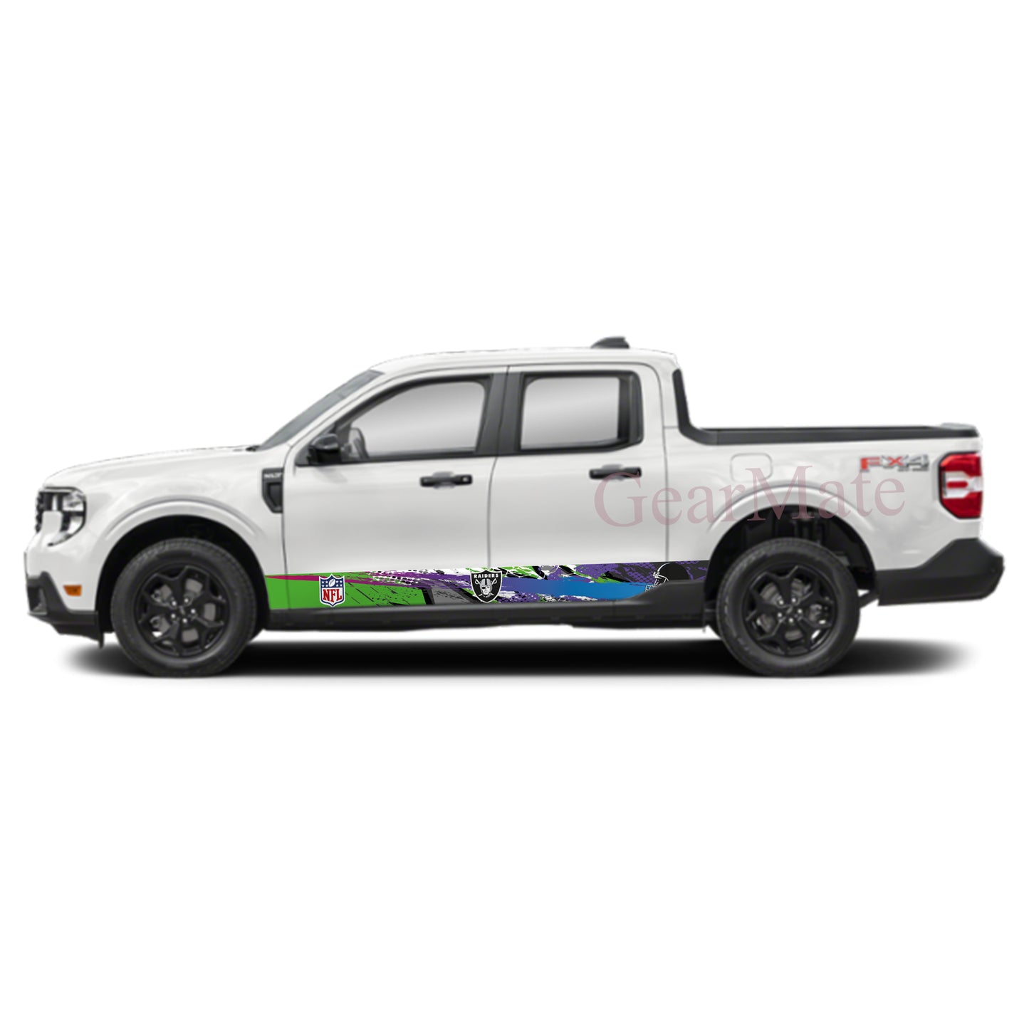 NFL Las Vegas Raiders Rocker Panel Graphic Decal Kit (Left & Right Sides) - High Quality Vinyl for Trucks & SUVs
