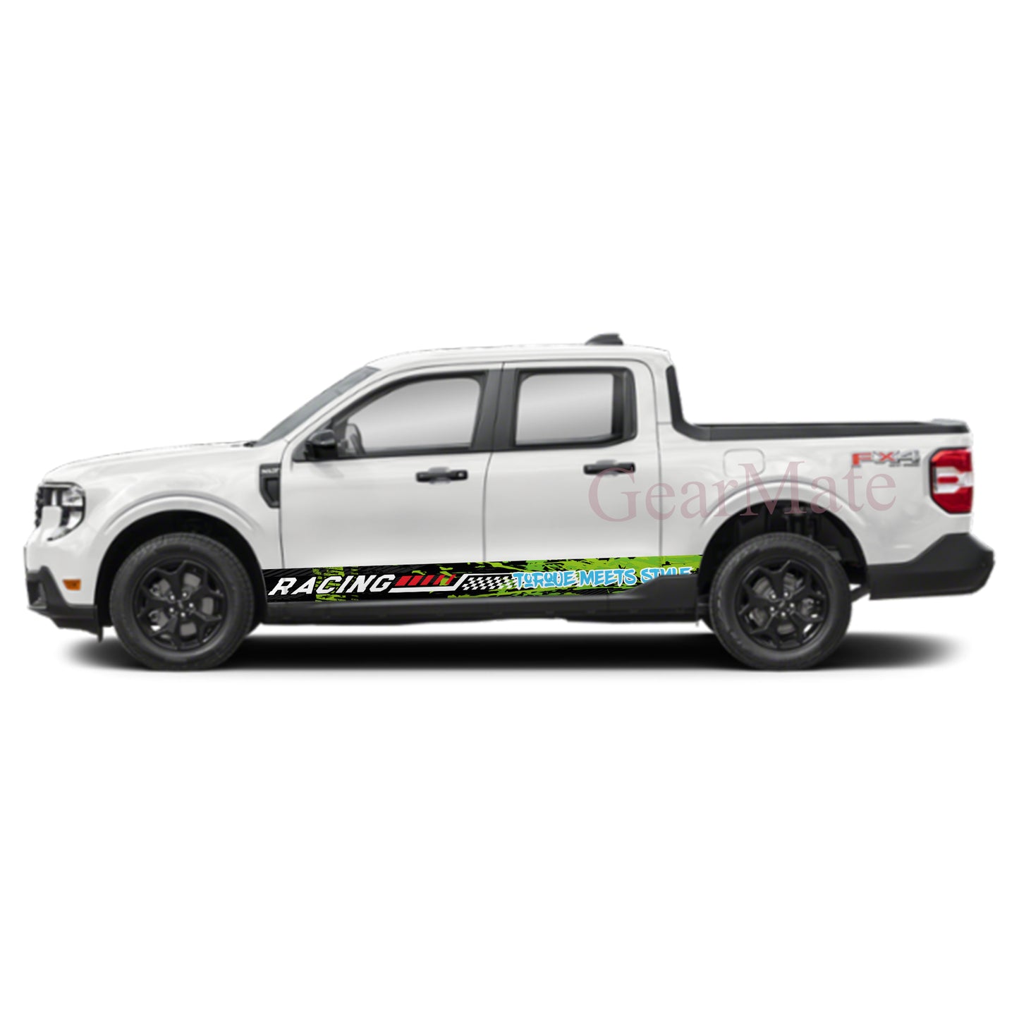 Torque Meets Style Rocker Panel Graphic Decal Kit (Left & Right Sides) - High Quality Vinyl for Trucks & SUVs