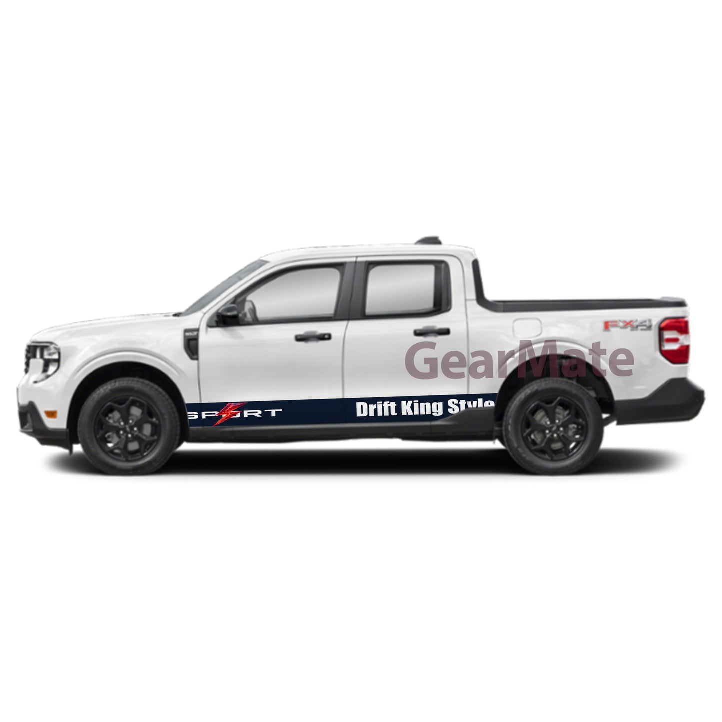 Sport Drift King Style Rocker Panel Graphic Decal Kit (Left & Right Sides) - High Quality Vinyl for Trucks & SUVs
