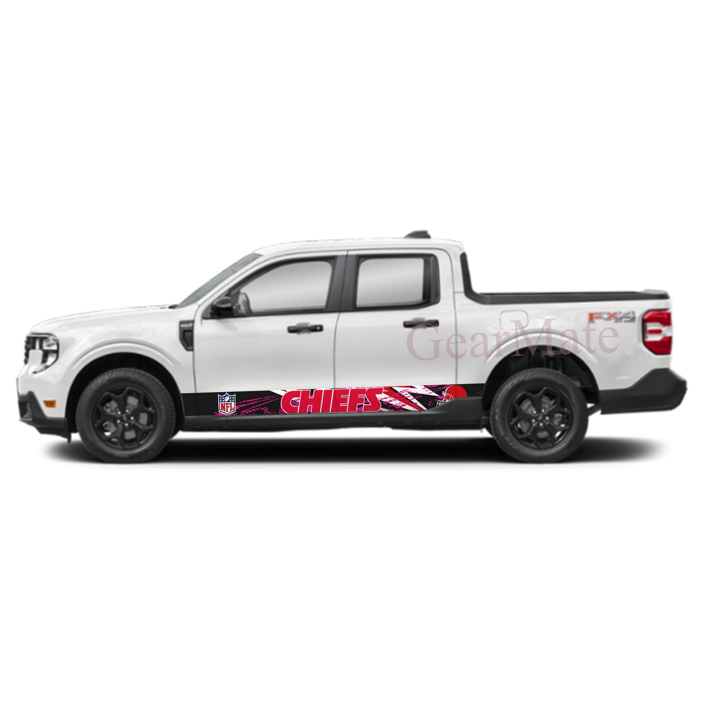 NFL Kansas City Chiefs 2 Rocker Panel Graphic Decal Kit (Left & Right Sides) - High Quality Vinyl for Trucks & SUVs