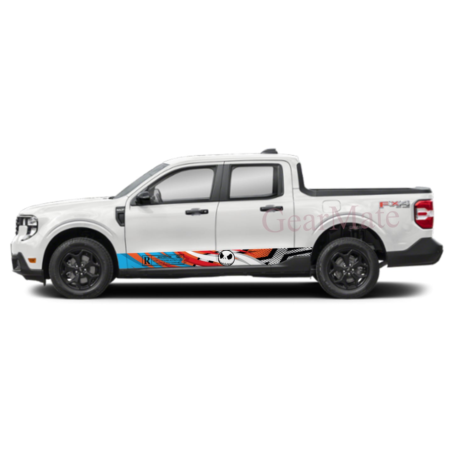 Racing Bred Jack Skellington Rocker Panel Graphic Decal Kit (Left & Right Sides) - High Quality Vinyl for Trucks & SUVs