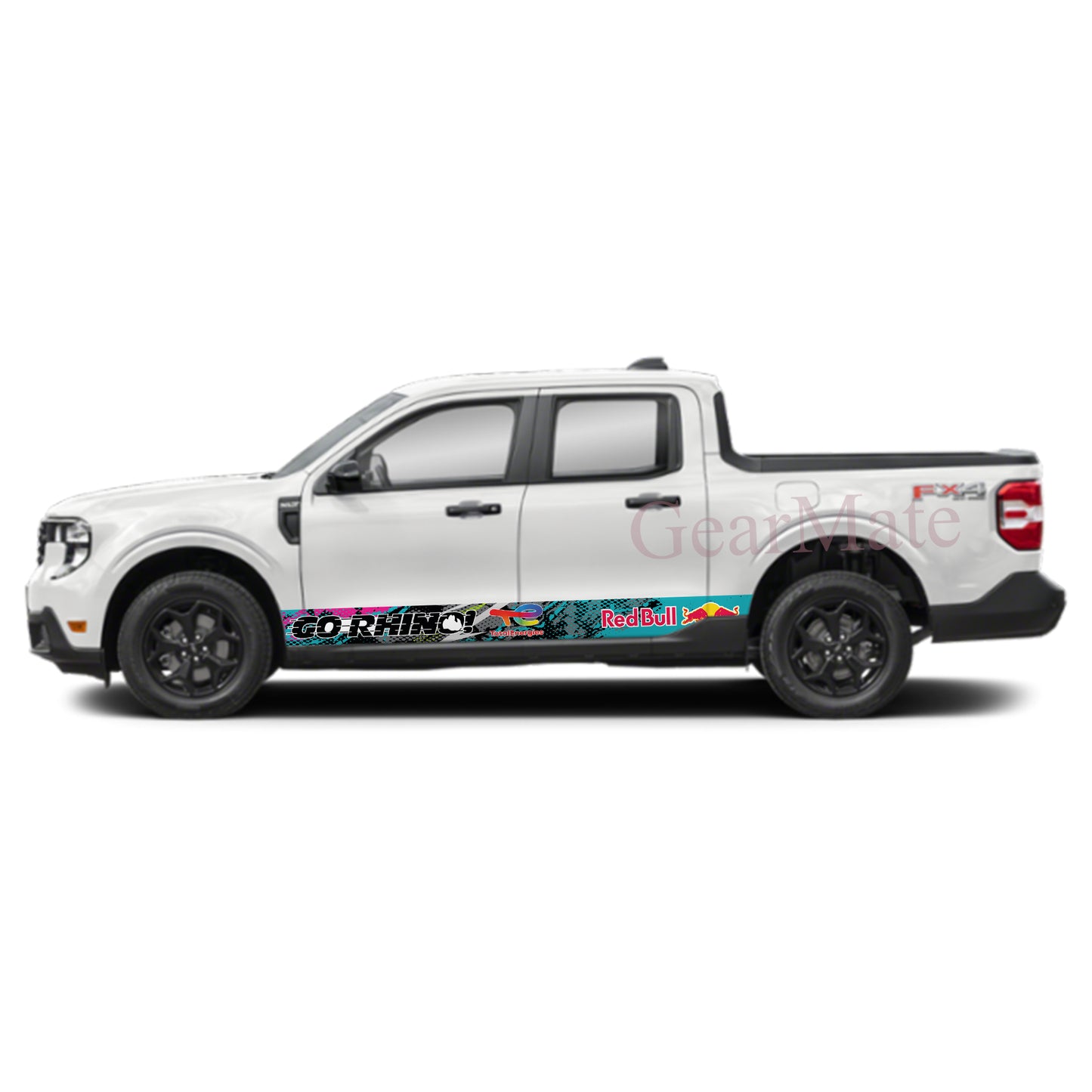 Speed Light Blue Total Energies Rocker Panel Graphic Decal Kit (Left & Right Sides) - High Quality Vinyl for Trucks & SUVs