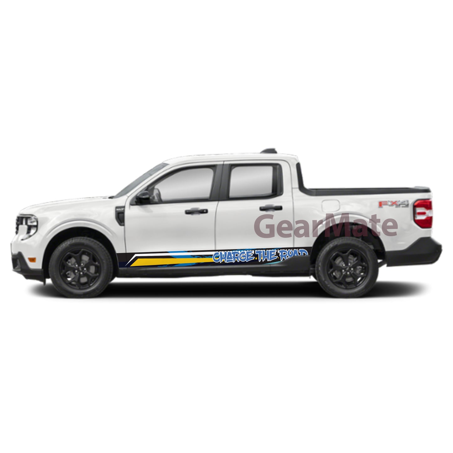 Charge the Road Rocker Panel Graphic Decal Kit (Left & Right Sides) - High Quality Vinyl for Trucks & SUVs