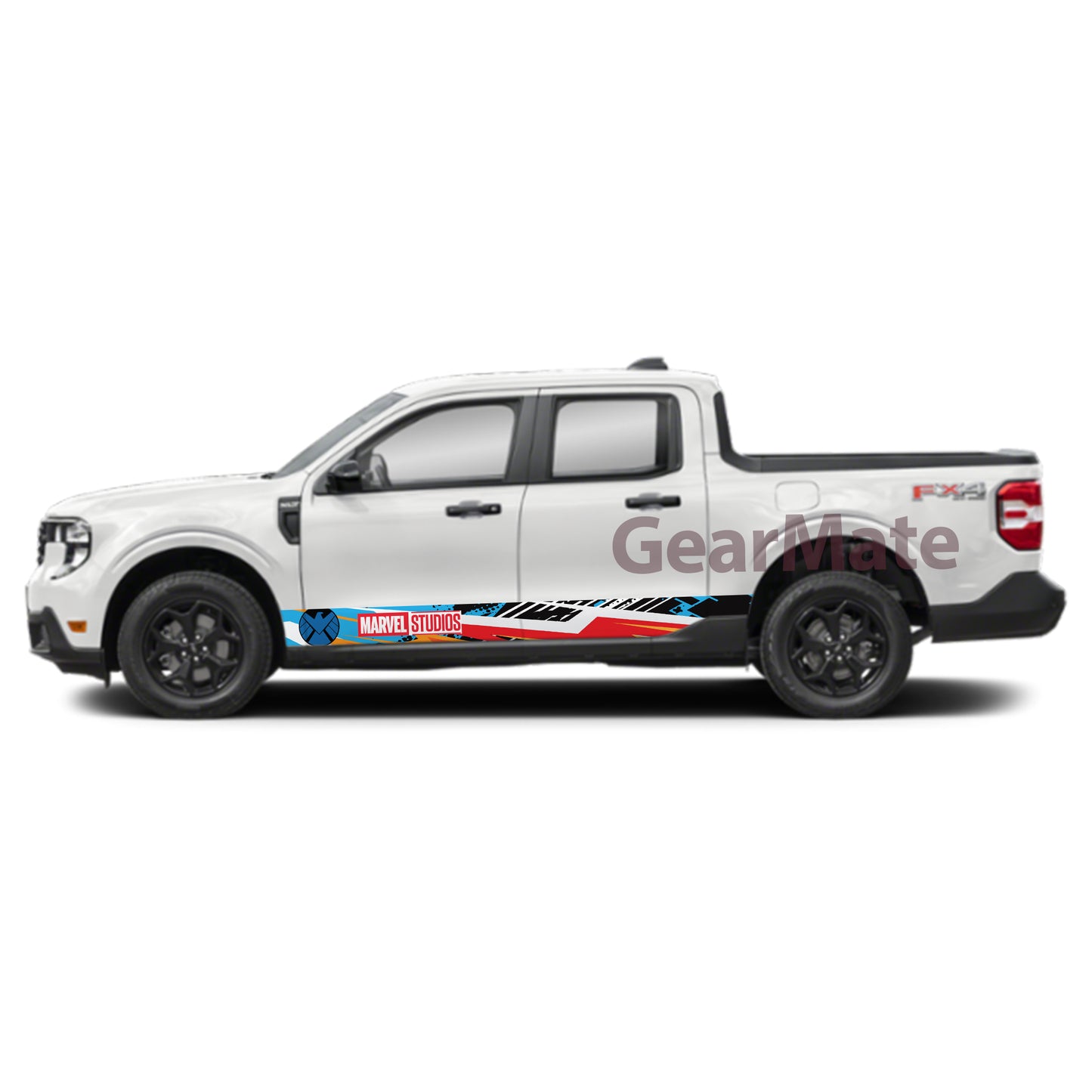 Sport Racing Marvel S.H.I.E.L.D Rocker Panel Graphic Decal Kit (Left & Right Sides) - High Quality Vinyl for Trucks & SUVs