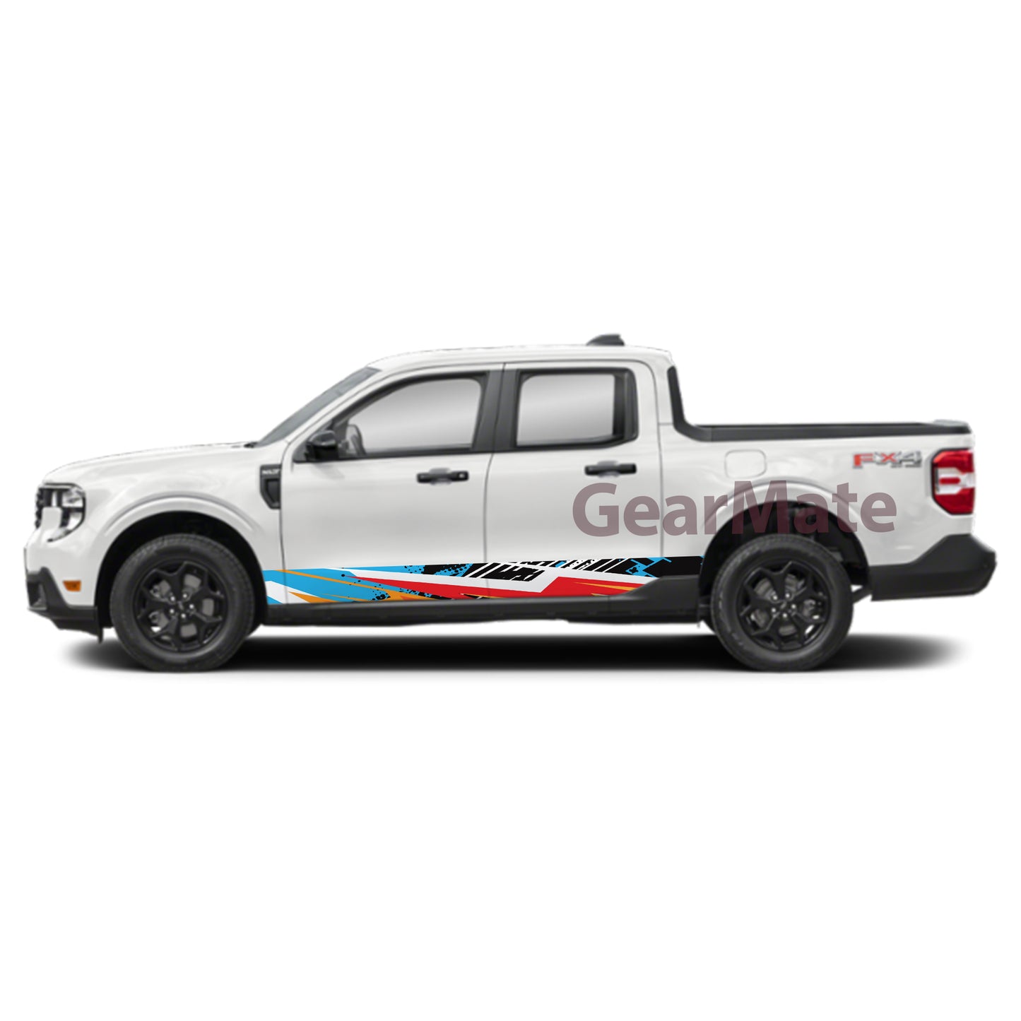 Racing Stripe Blue Rocker Panel Graphic Decal Kit (Left & Right Sides) - High Quality Vinyl for Trucks & SUVs