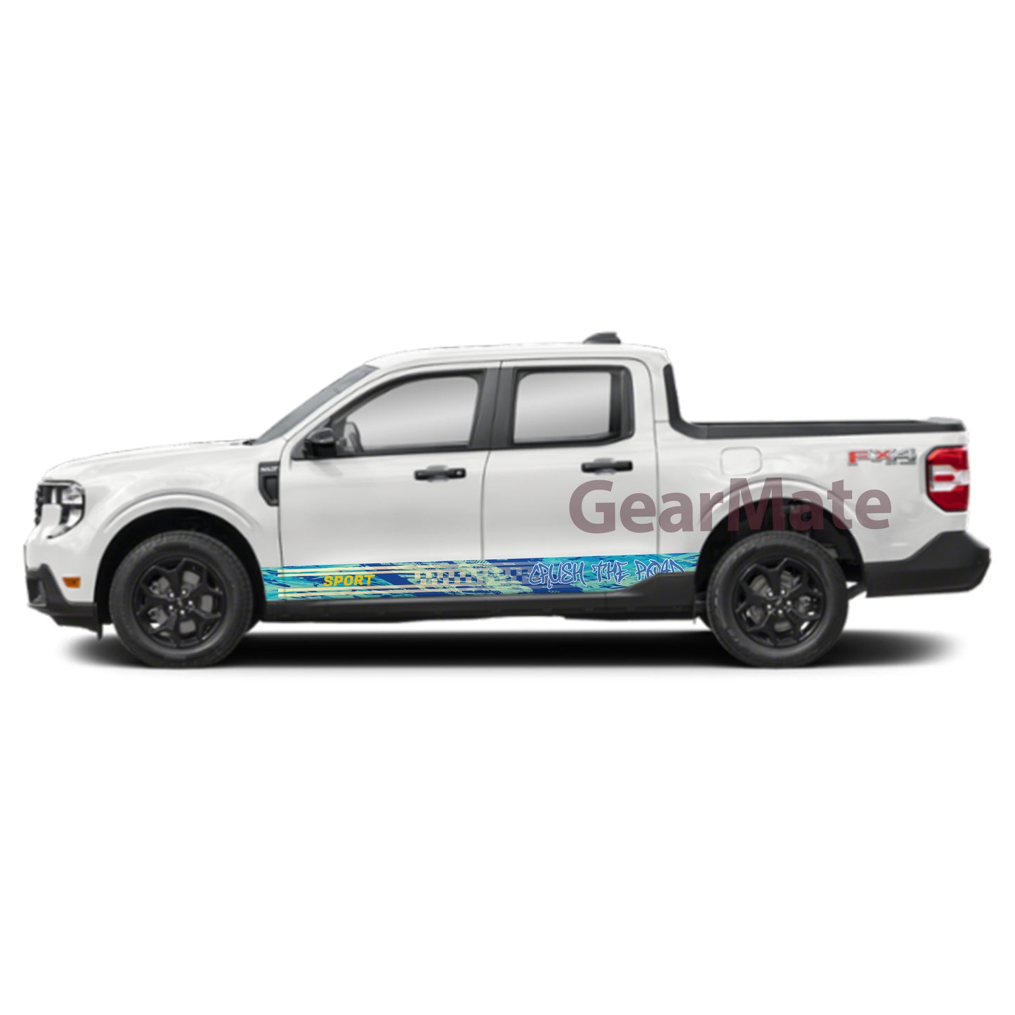 Crush the Road Rocker Panel Graphic Decal Kit (Left & Right Sides) - High Quality Vinyl for Trucks & SUVs