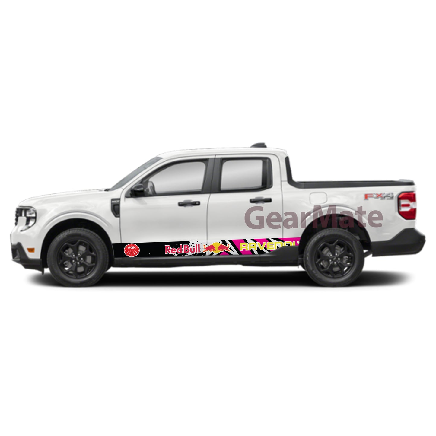 Speed Meets Style Red Bull Rocker Panel Graphic Decal Kit (Left & Right Sides) - High Quality Vinyl for Trucks & SUVs
