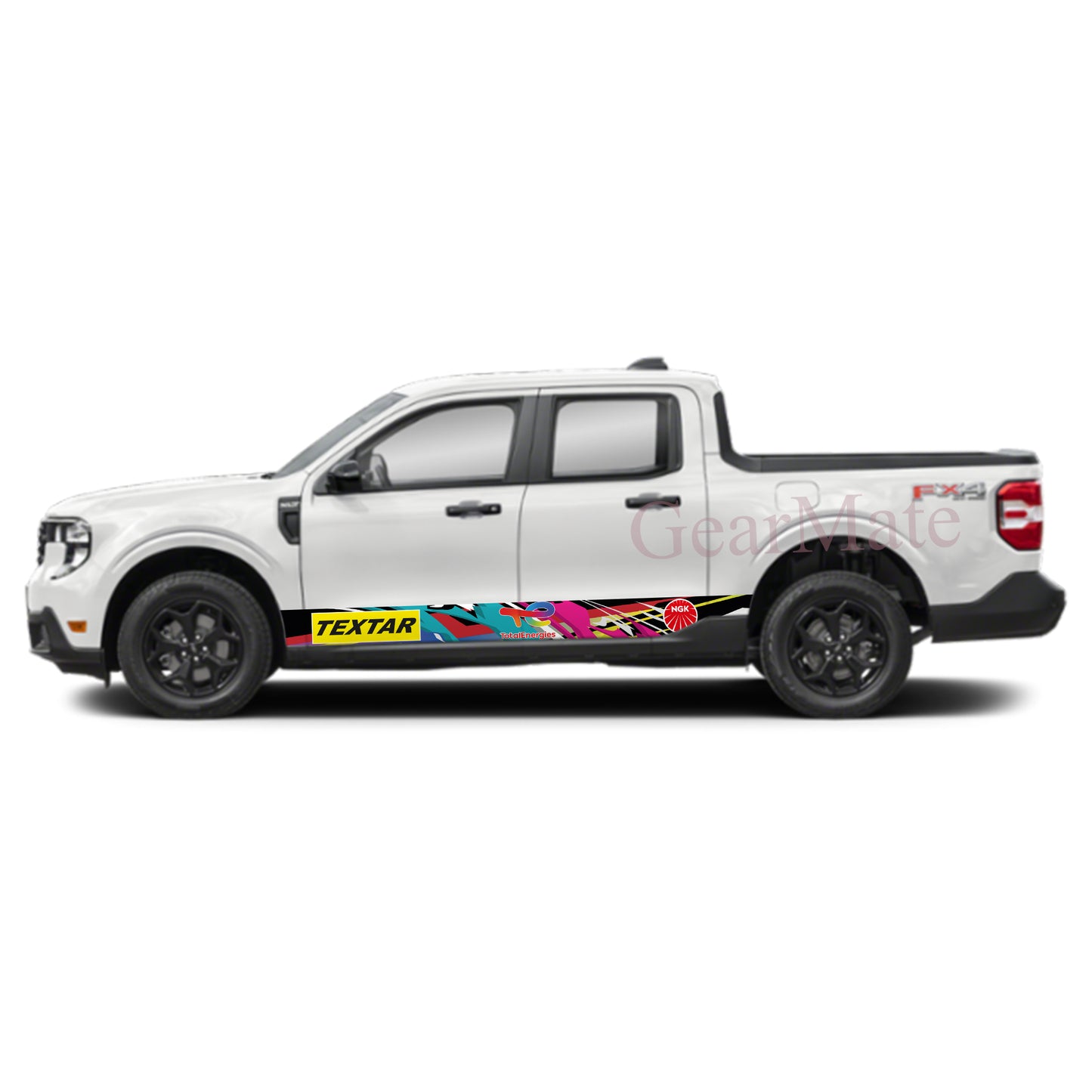 Racing Total NGK Textar Rocker Panel Graphic Decal Kit (Left & Right Sides) - High Quality Vinyl for Trucks & SUVs