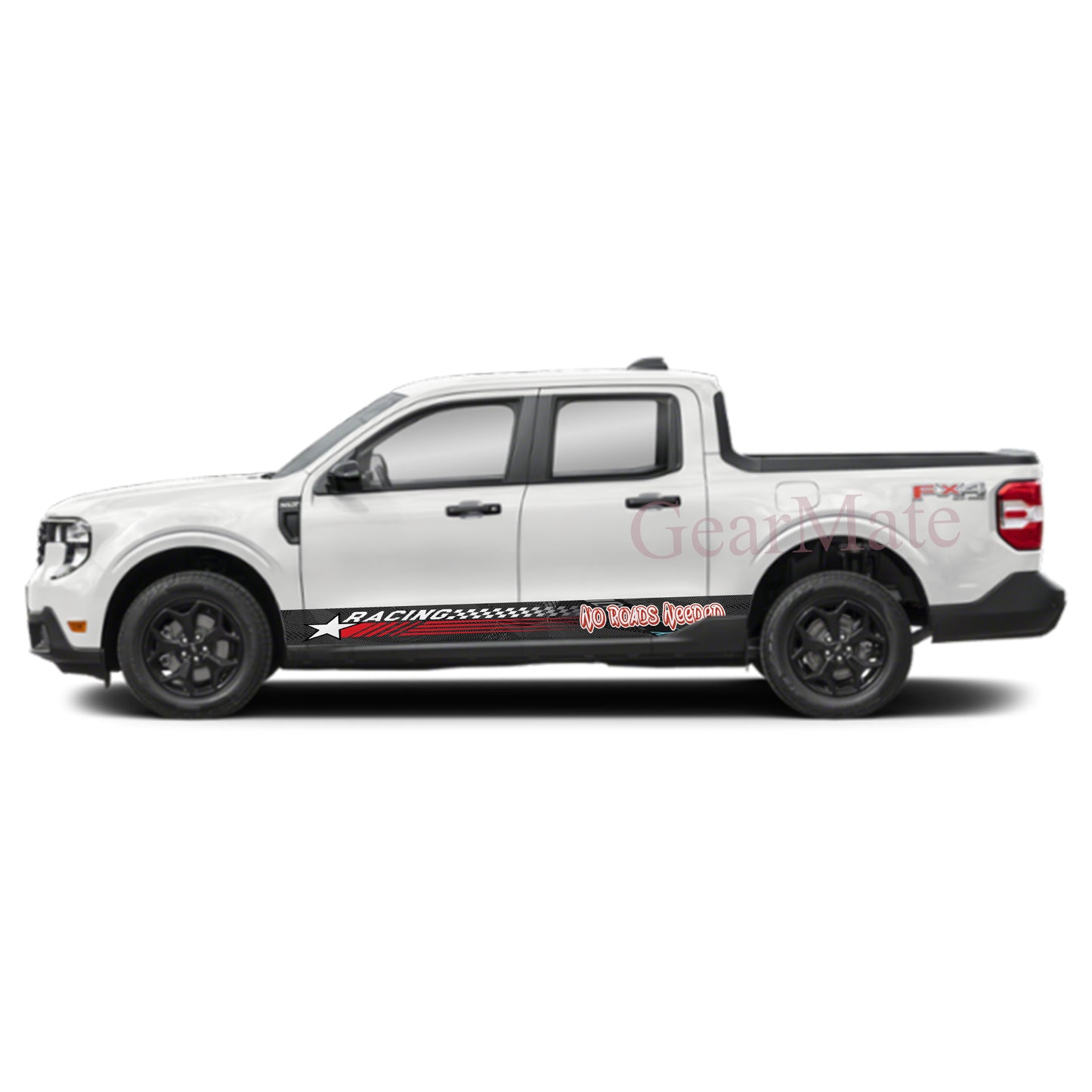 No Roads Needed Rocker Panel Graphic Decal Kit (Left & Right Sides) - High Quality Vinyl for Trucks & SUVs