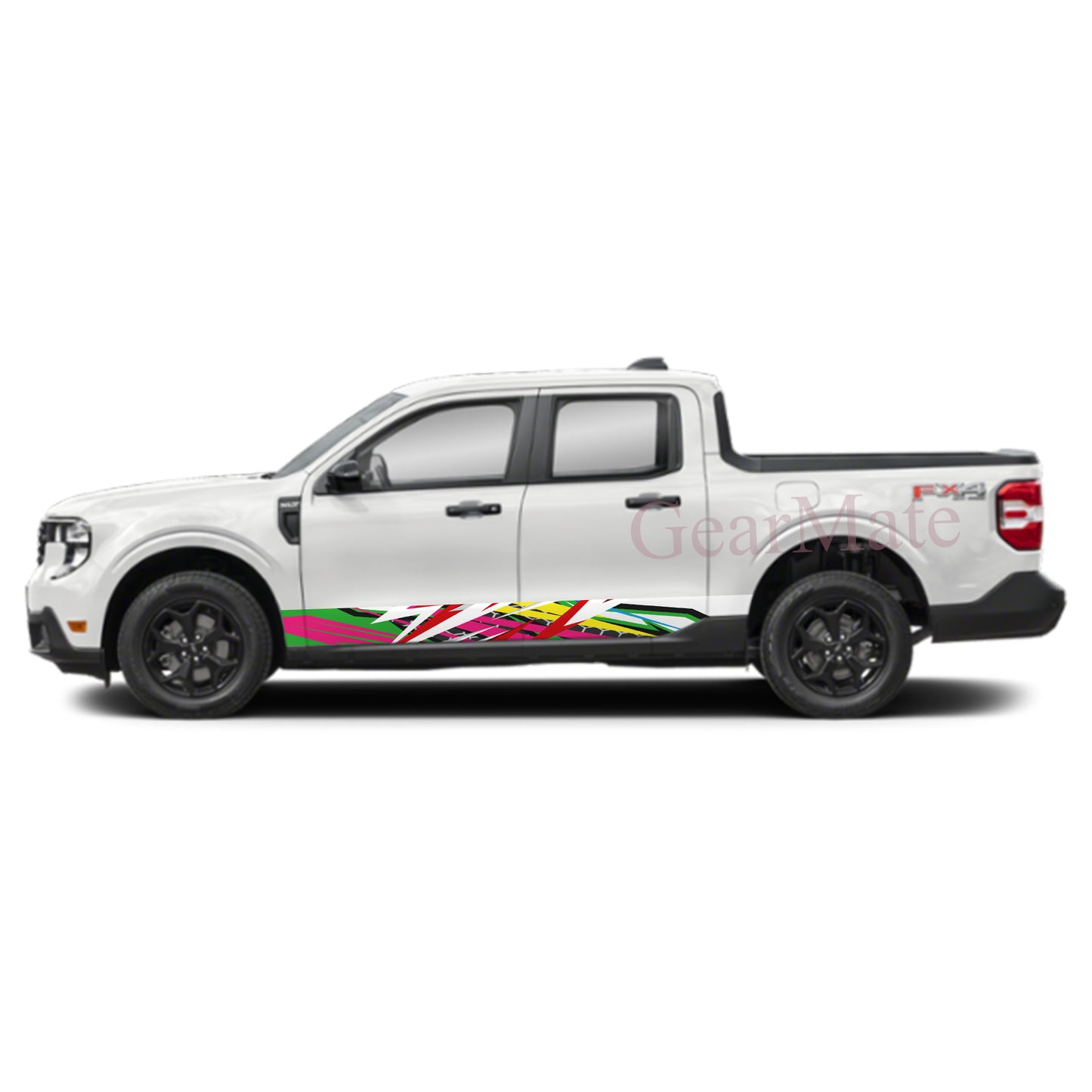 Racing Stripe Pink RG Rocker Panel Graphic Decal Kit (Left & Right Sides) - High Quality Vinyl for Trucks & SUVs