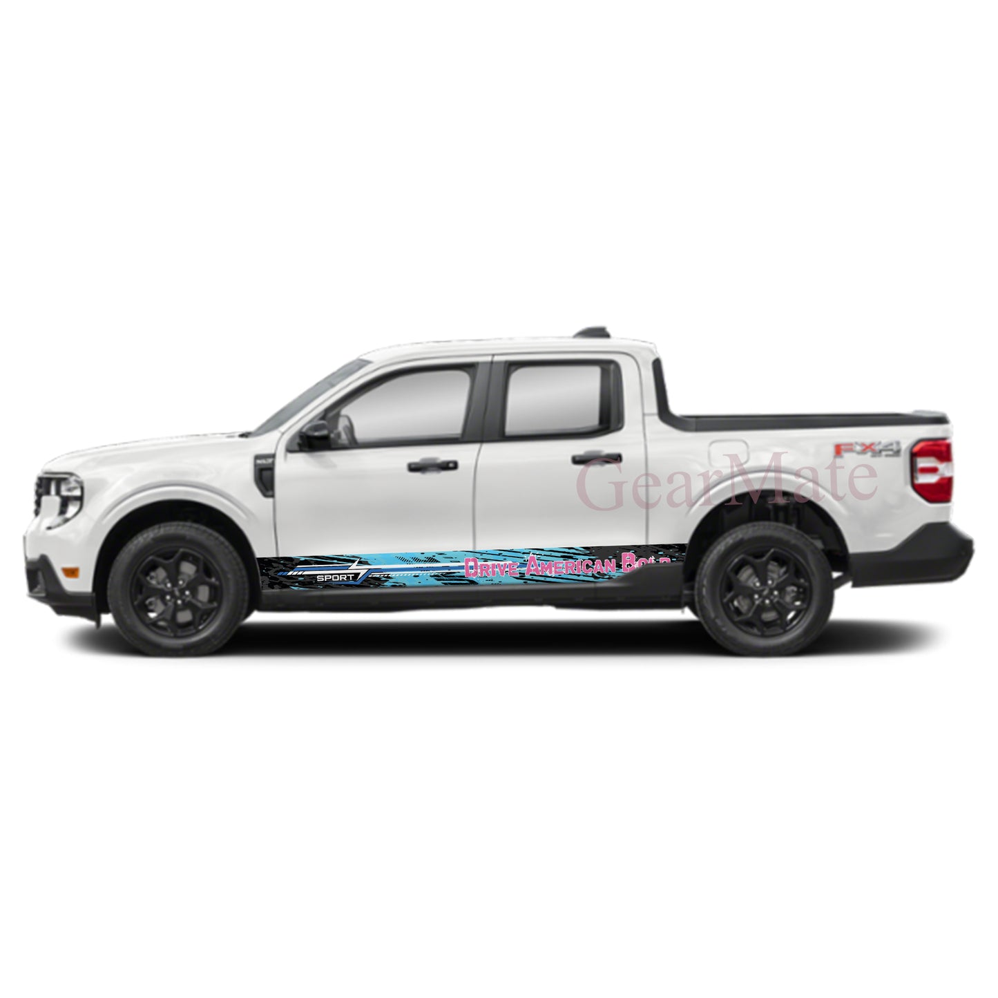 Drive American Bold Rocker Panel Graphic Decal Kit (Left & Right Sides) - High Quality Vinyl for Trucks & SUVs