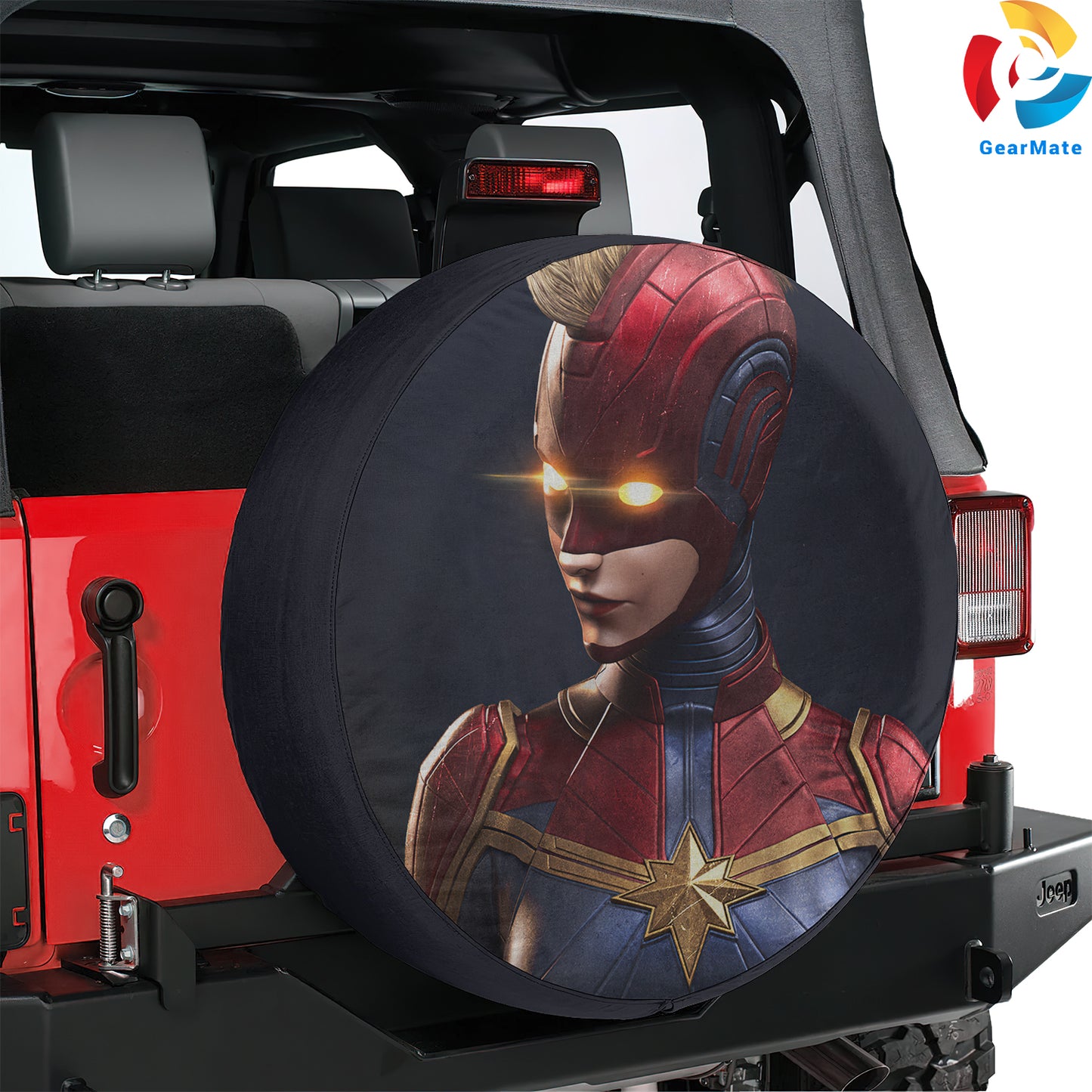 Marvel Captain Marvel Heroes Spare Tire Cover – Premium Waterproof UV Resistant Protector
