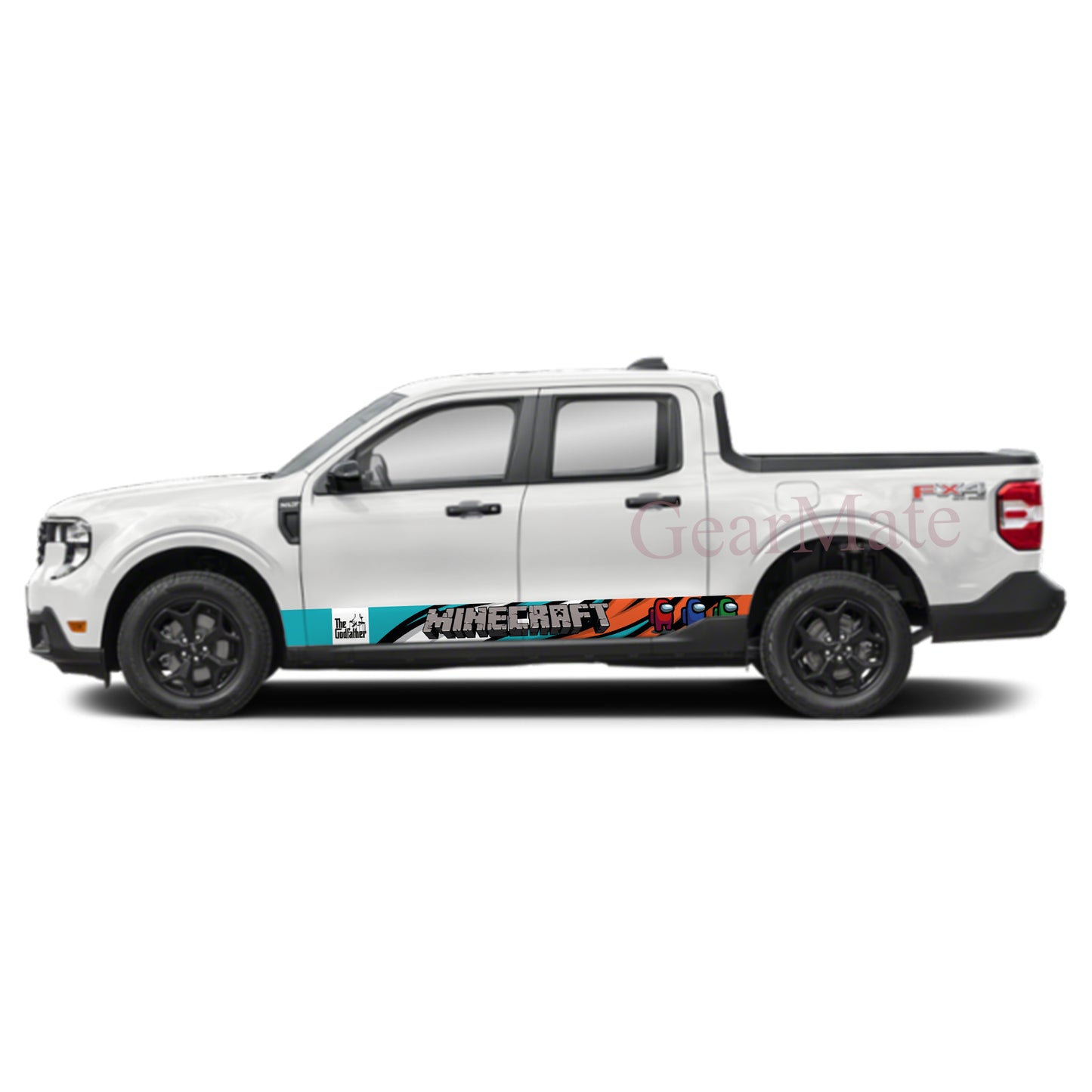 Minecraft Games Rocker Panel Graphic Decal Kit (Left & Right Sides) - High Quality Vinyl for Trucks & SUVs
