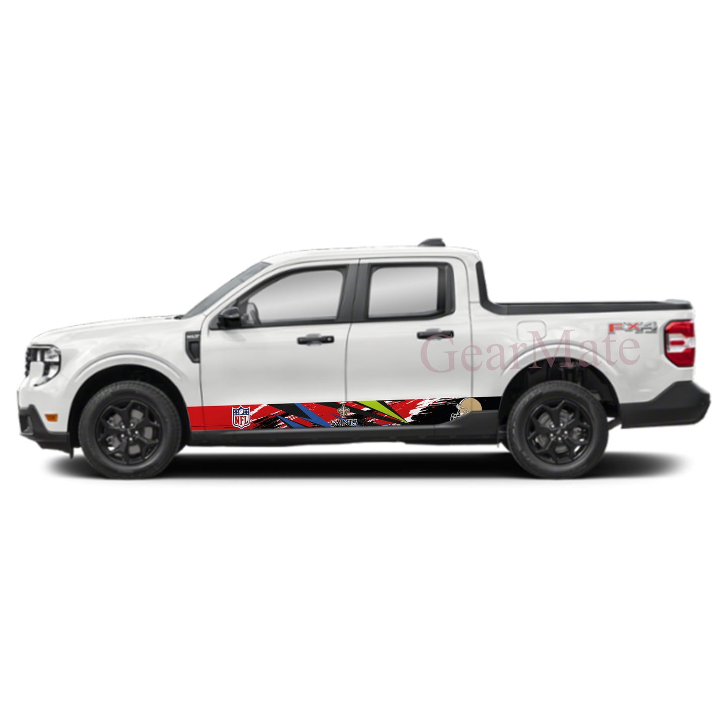 NFL New Orleans Saints 1 Rocker Panel Graphic Decal Kit (Left & Right Sides) - High Quality Vinyl for Trucks & SUVs