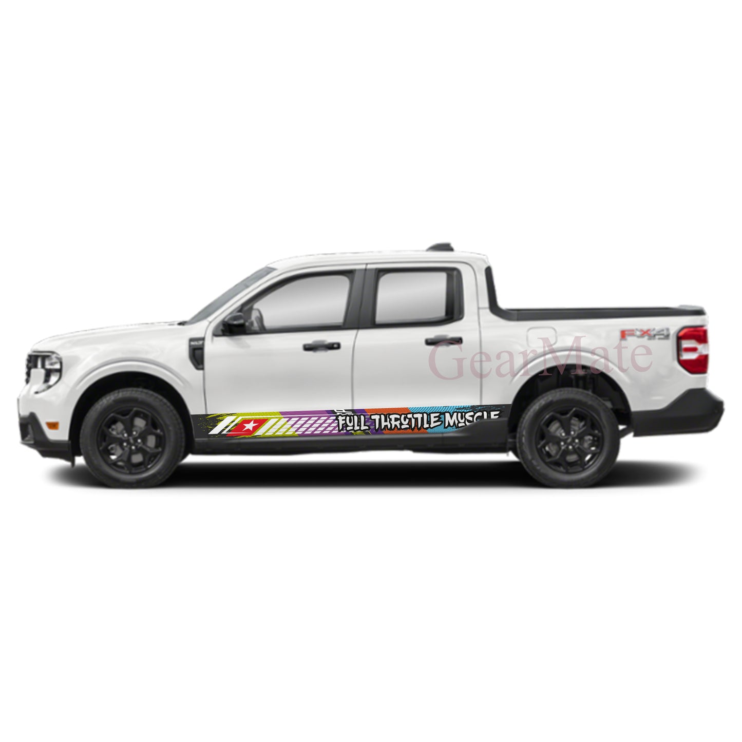 Full Throttle Muscle Rocker Panel Graphic Decal Kit (Left & Right Sides) - High Quality Vinyl for Trucks & SUVs