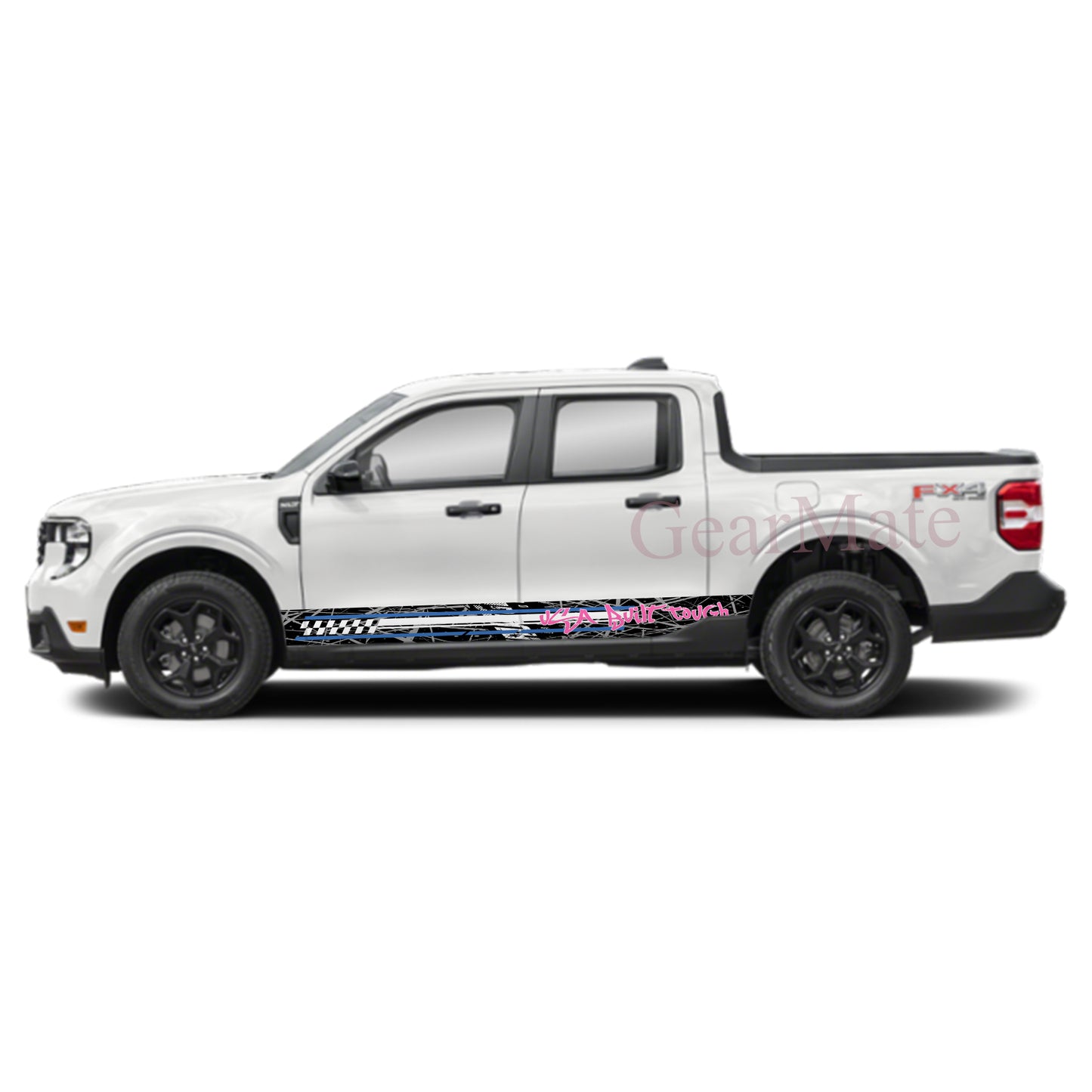 USA Built Tough Rocker Panel Graphic Decal Kit (Left & Right Sides) - High Quality Vinyl for Trucks & SUVs