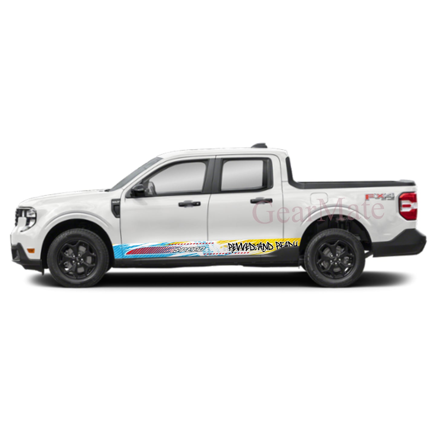 Revved and Ready Rocker Panel Graphic Decal Kit (Left & Right Sides) - High Quality Vinyl for Trucks & SUVs