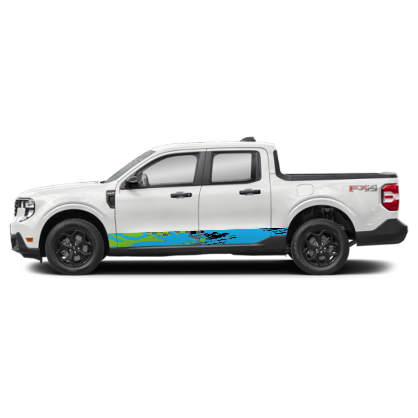 Racing Green Blue Rocker Panel Graphic Decal Kit (Left & Right Sides) - High Quality Vinyl for Trucks & SUVs